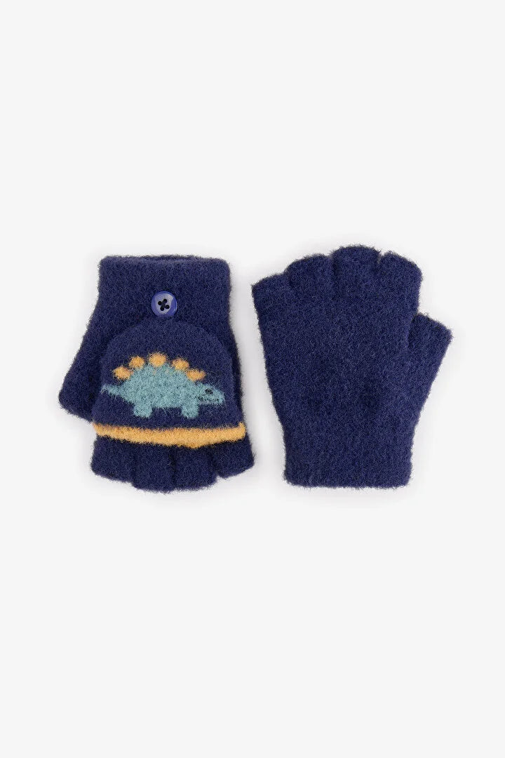 Penti Dark Navy Blue Dinosaur Gloves