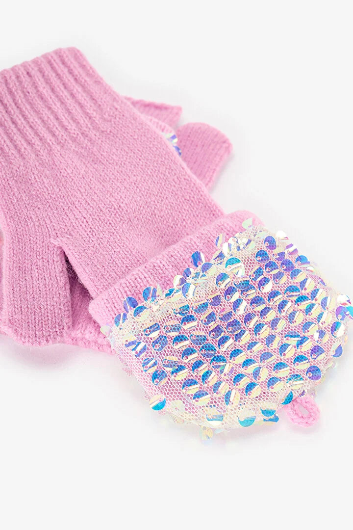 Penti Light Pink Sequin Gloves