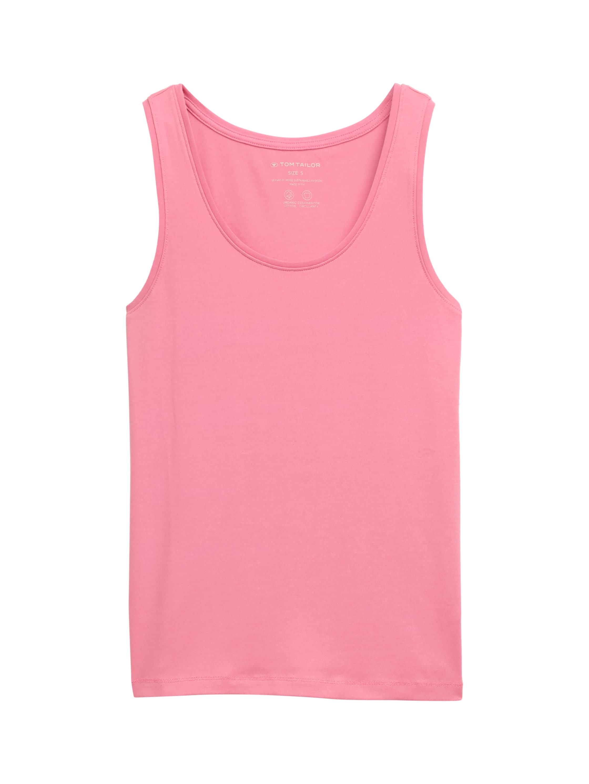 Tom Tailor Pink Basic Top With Round Neckline