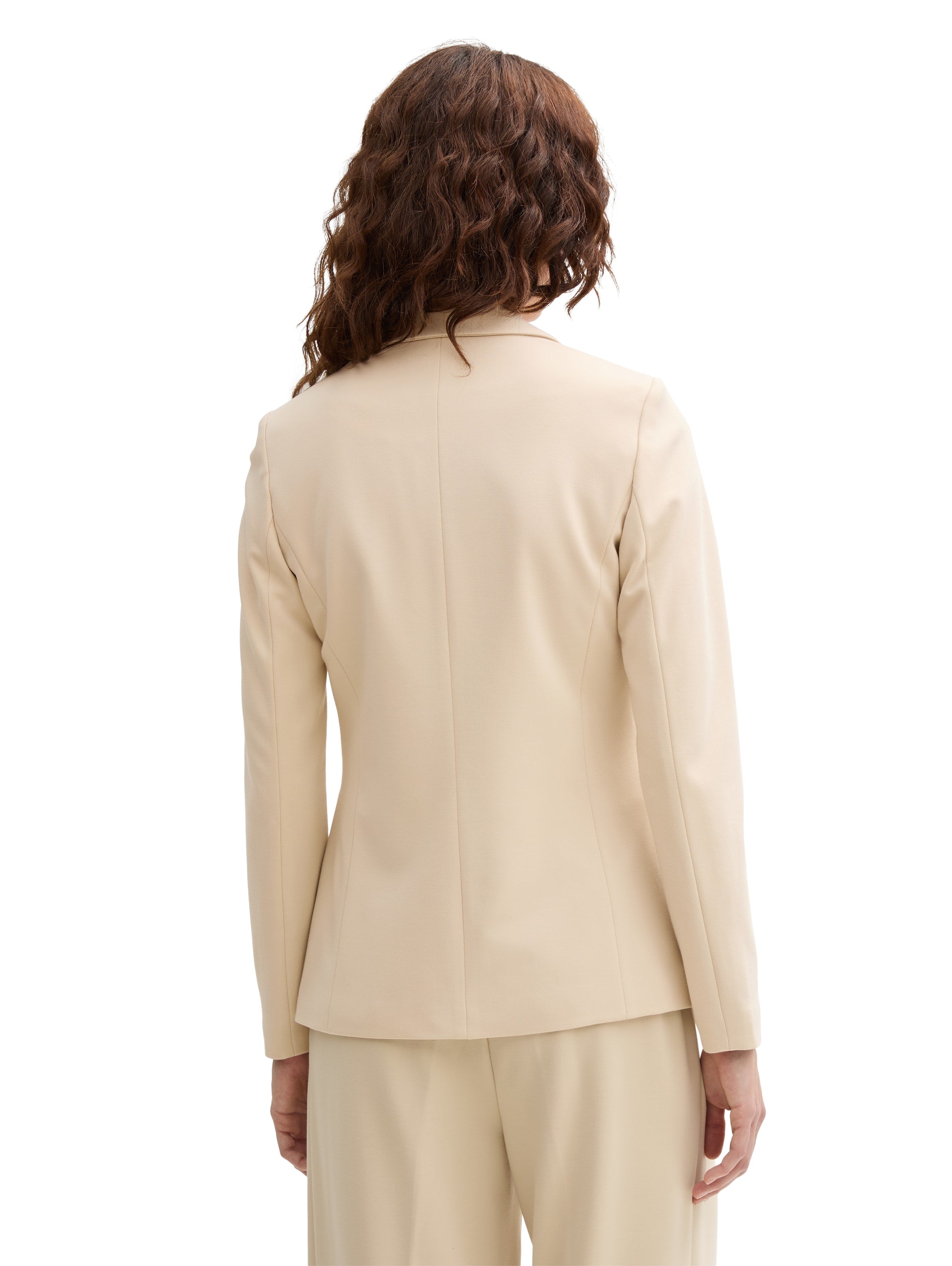 Tom Tailor Beige Slim Fit Blazer With Flap Pockets