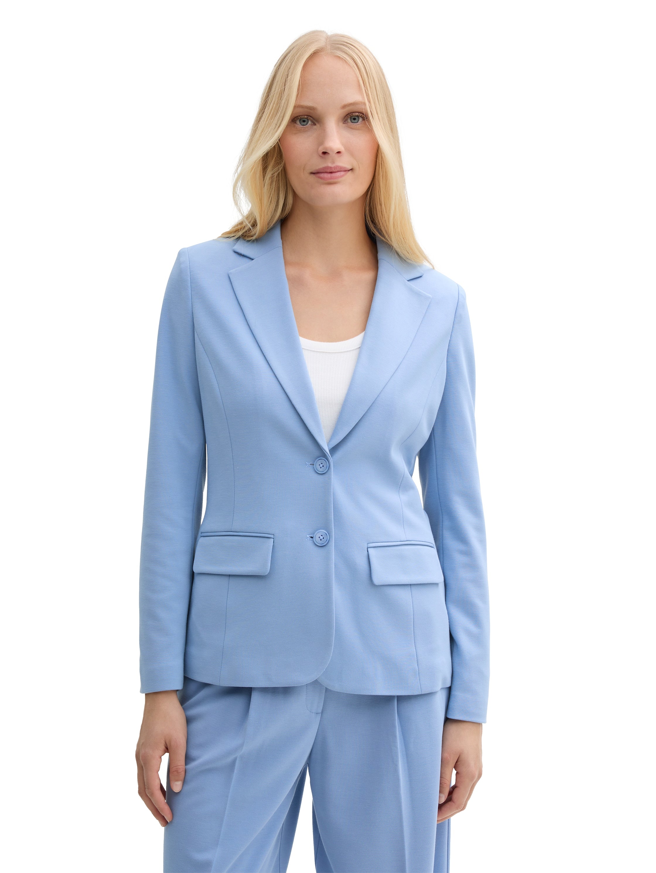 Tom Tailor Blue Slim Fit Blazer With Flap Pockets