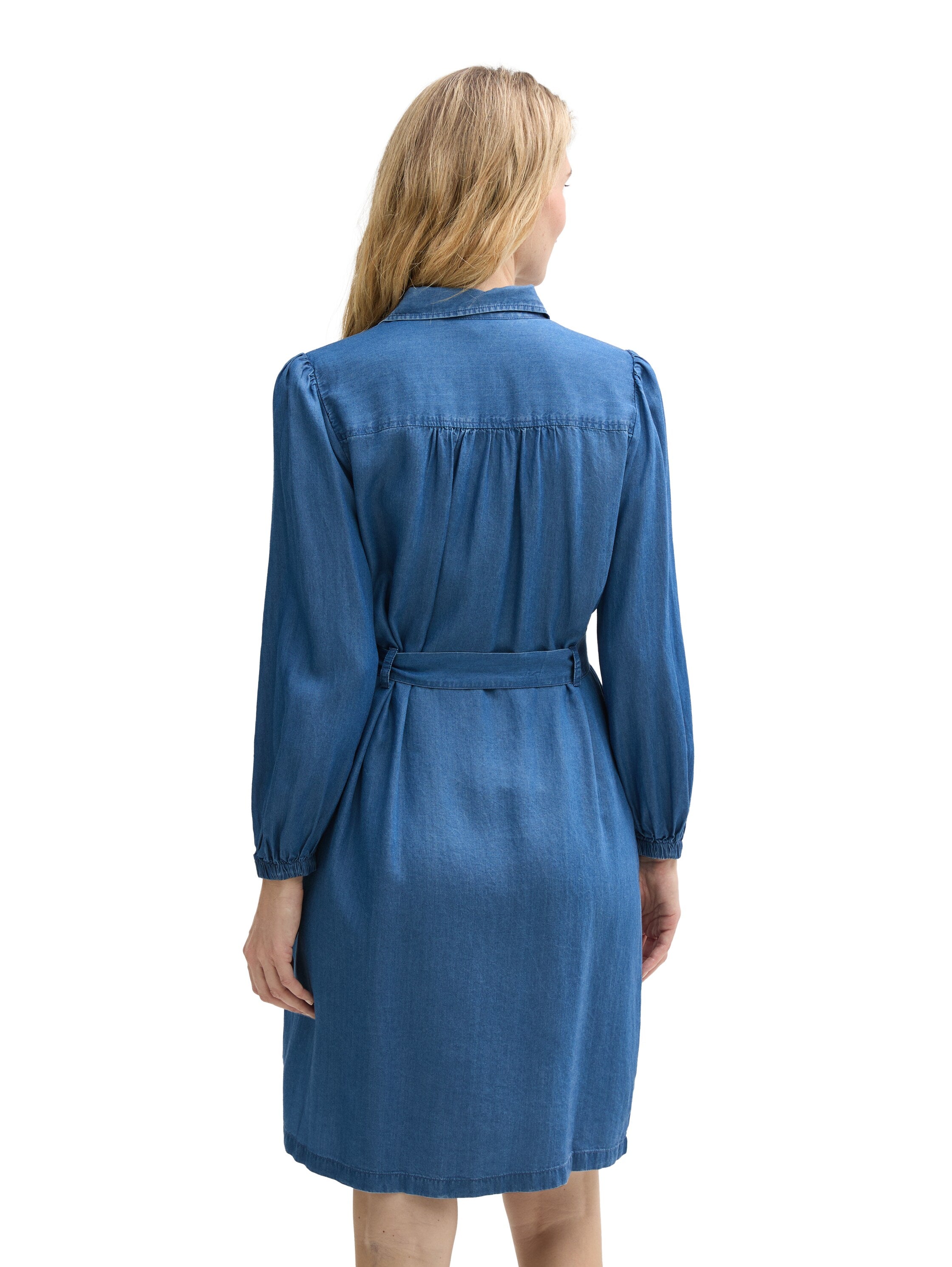 Tom Tailor Blue Denim Belted Blouse Dress