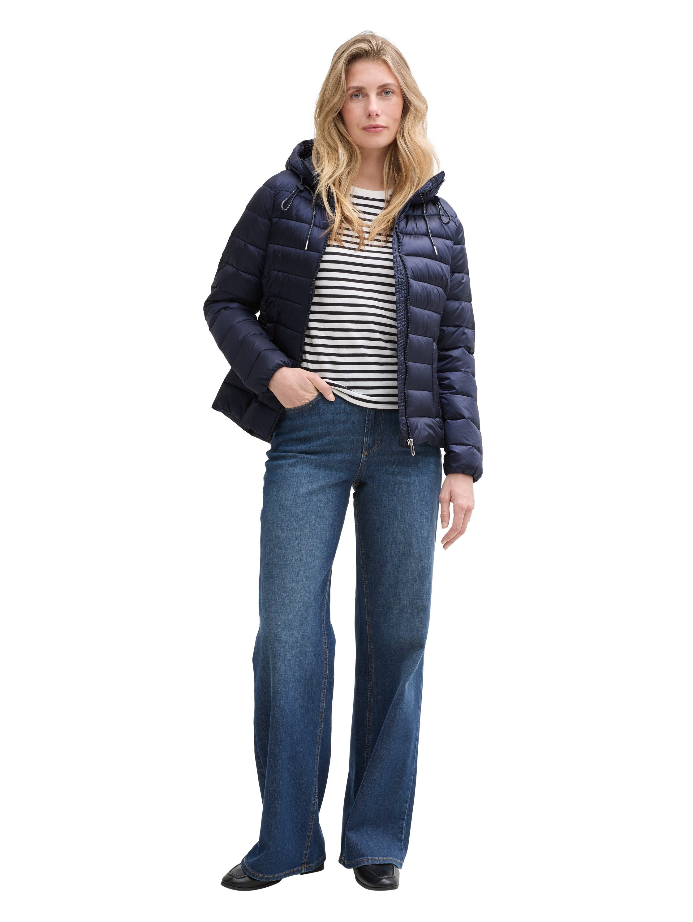 Tom Tailor Lightweight Quilted Blue Jacket With Water-Repellent Function
