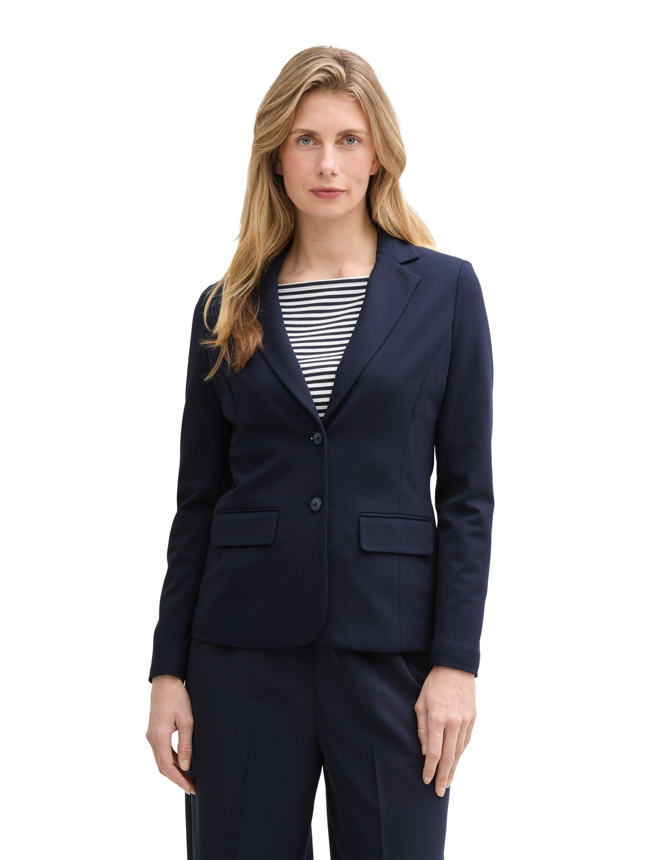 Tom Tailor Sky Captain Blue Slim Fit Blazer With Flap Pockets