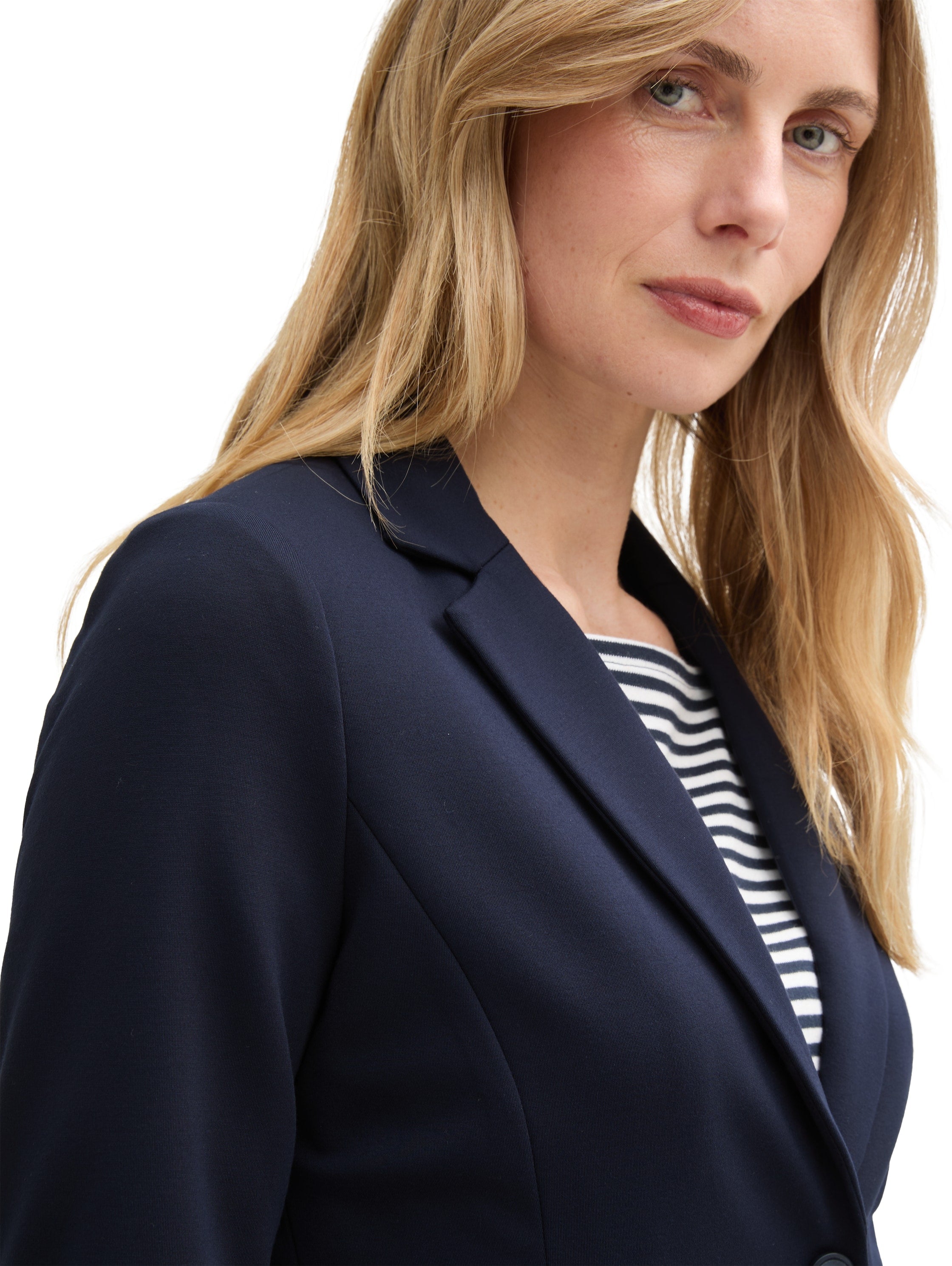 Tom Tailor Sky Captain Blue Slim Fit Blazer With Flap Pockets
