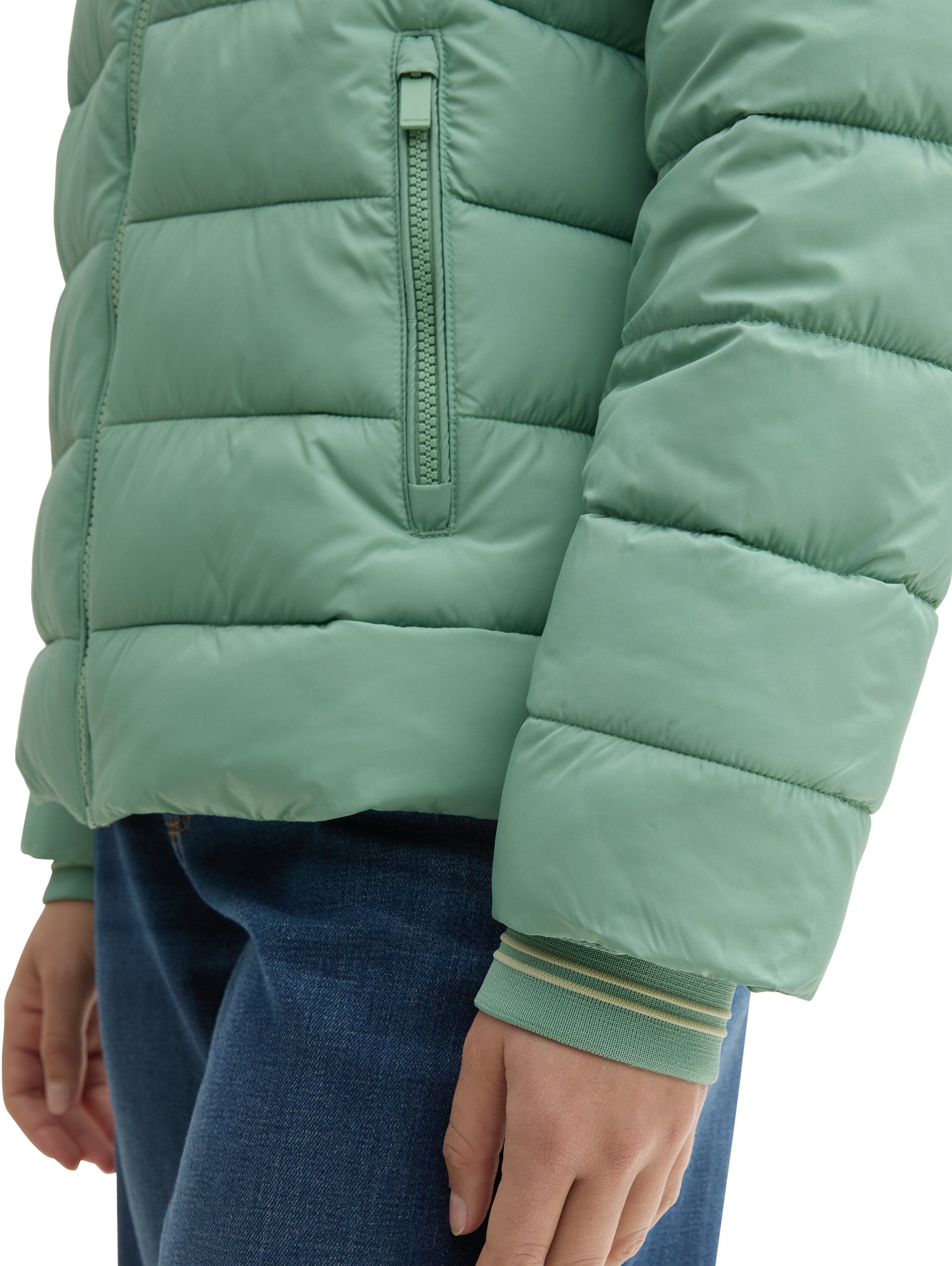 Tom Tailor Mint Padded Puffer With Stand up Collar