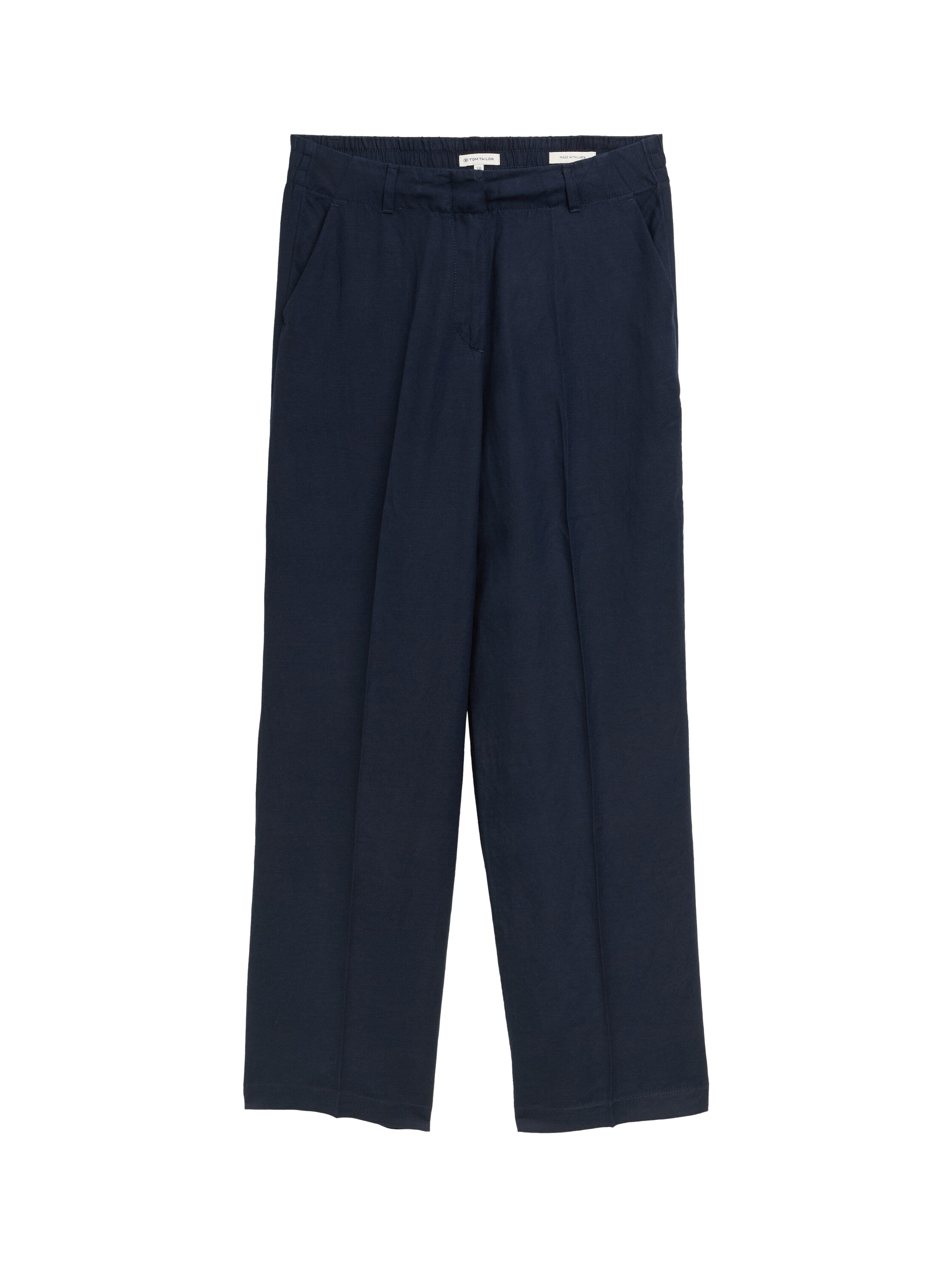 Tom Tailor Sky Captain Blue Wide Leg Pant With Linen Content