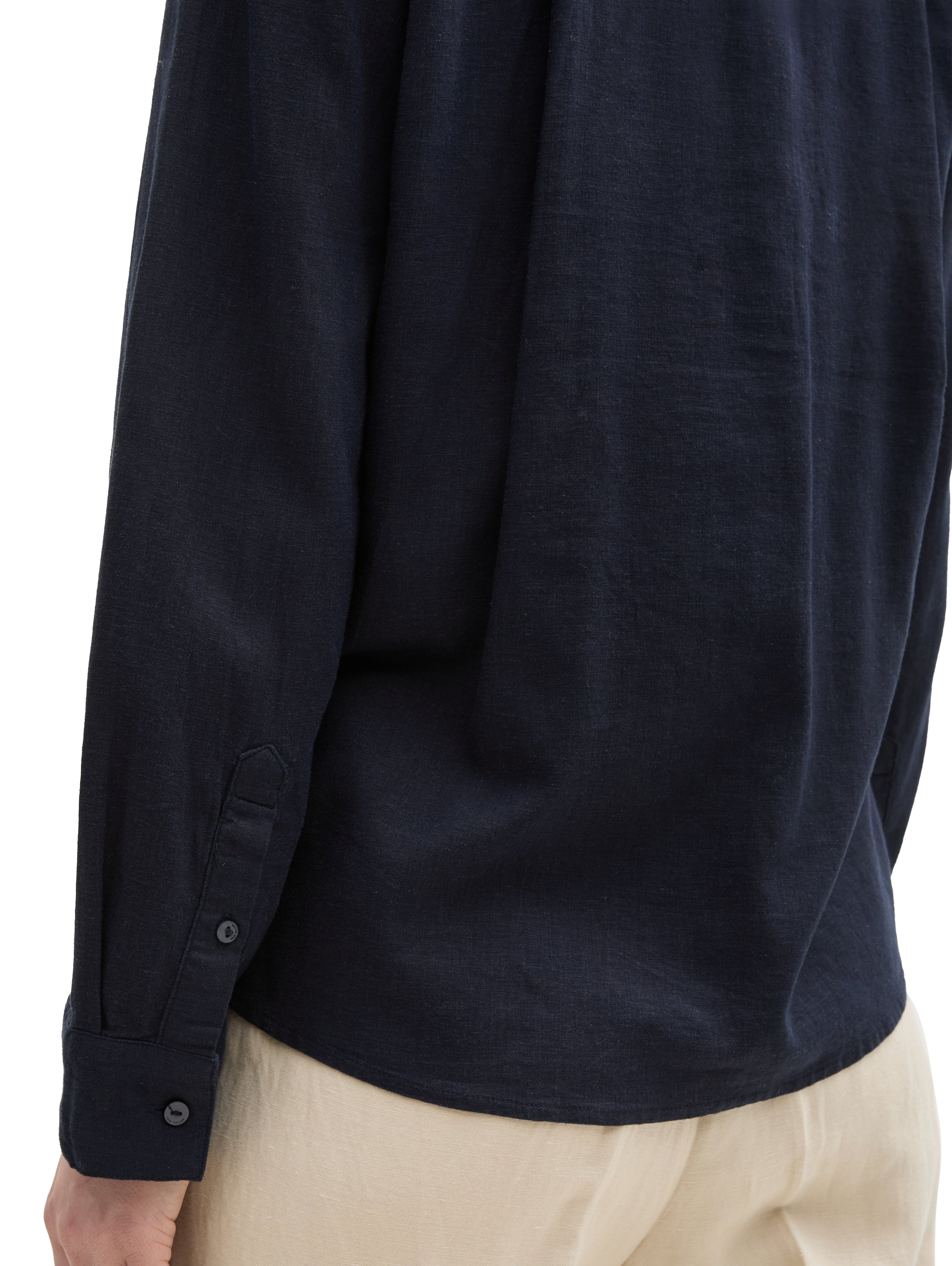 Tom Tailor Sky Captain Blue Shirt With Linen Content