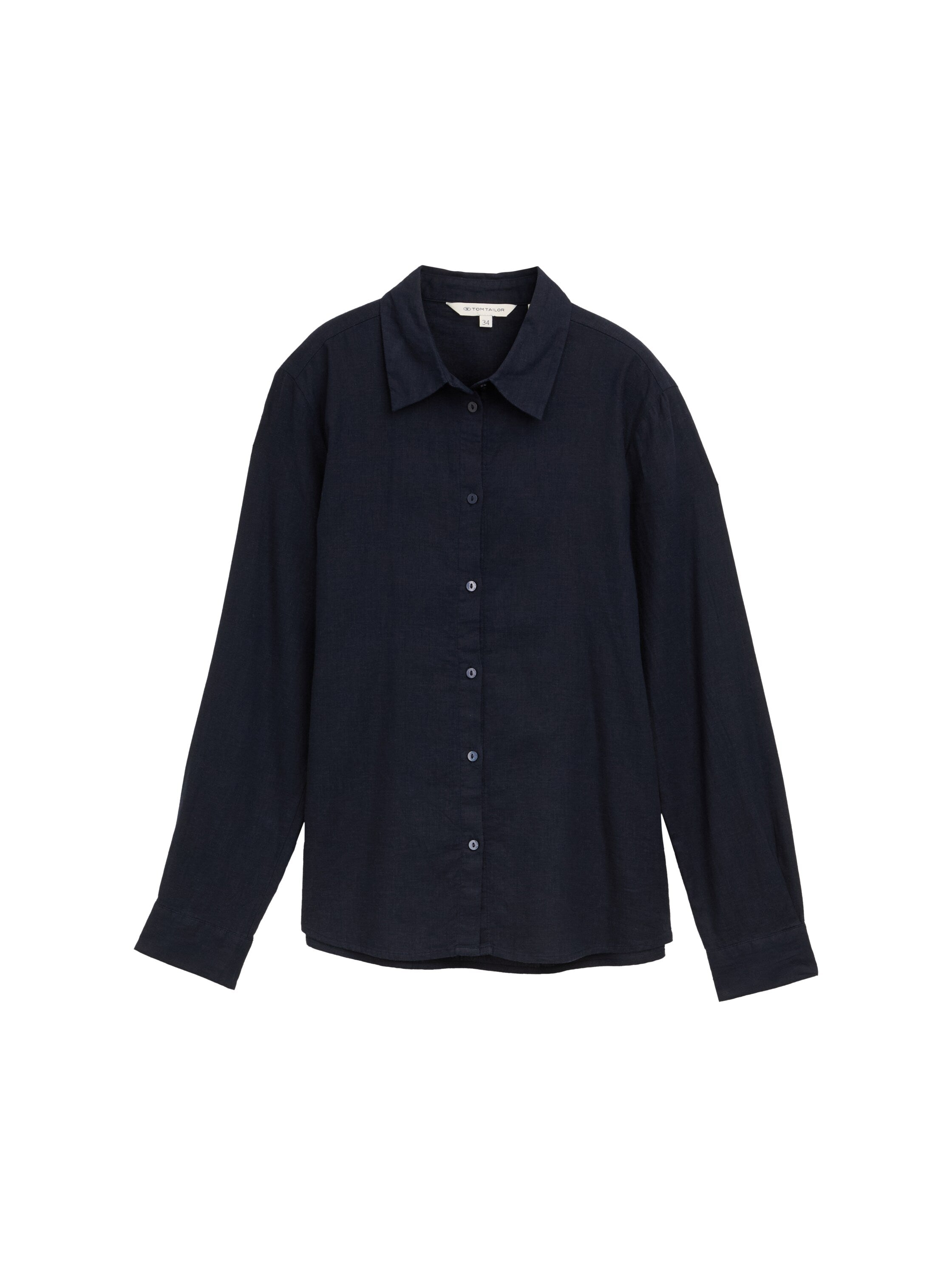 Tom Tailor Sky Captain Blue Shirt With Linen Content