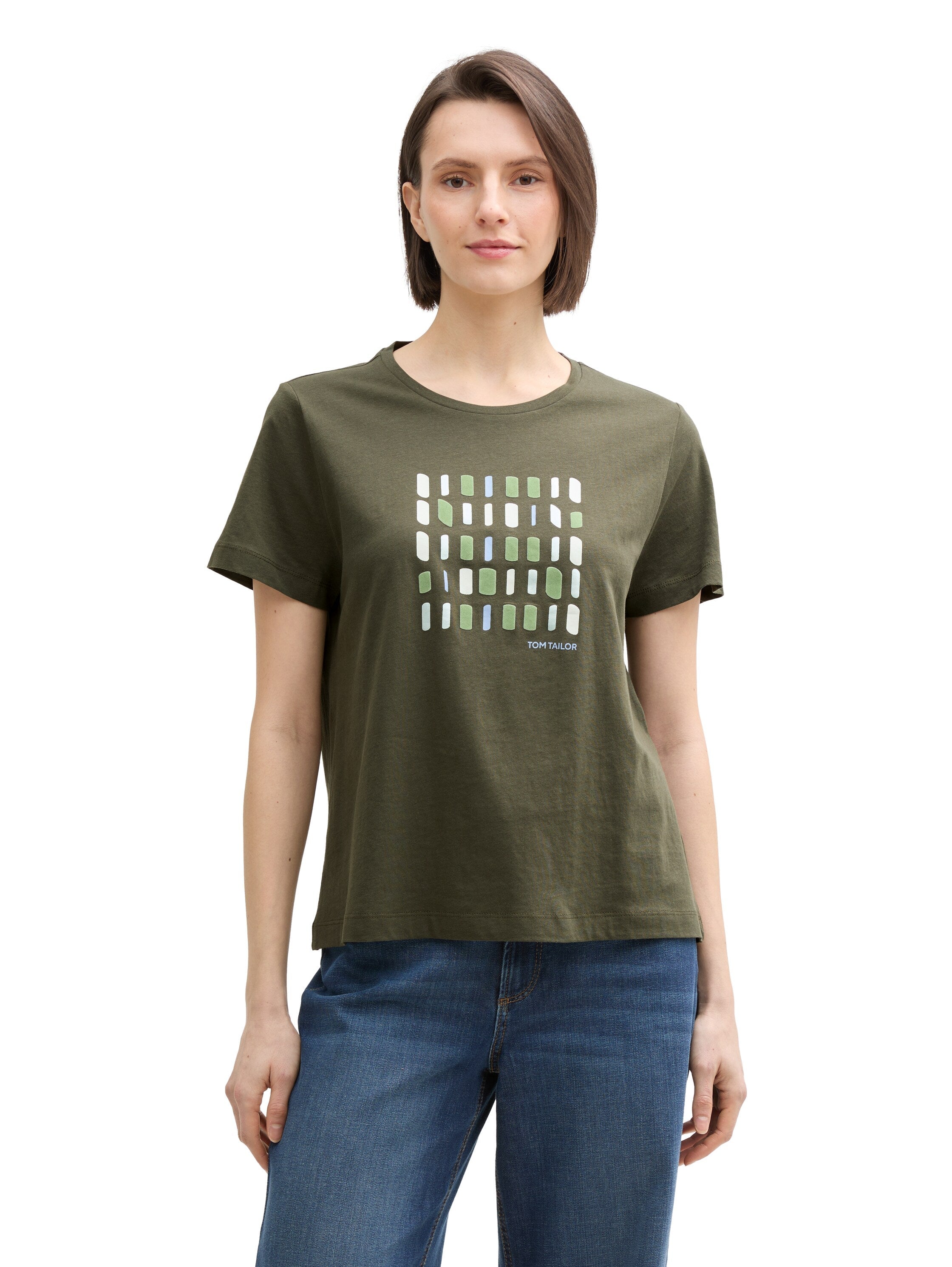 Tom Tailor Deep Forest Green T-Shirt With Print