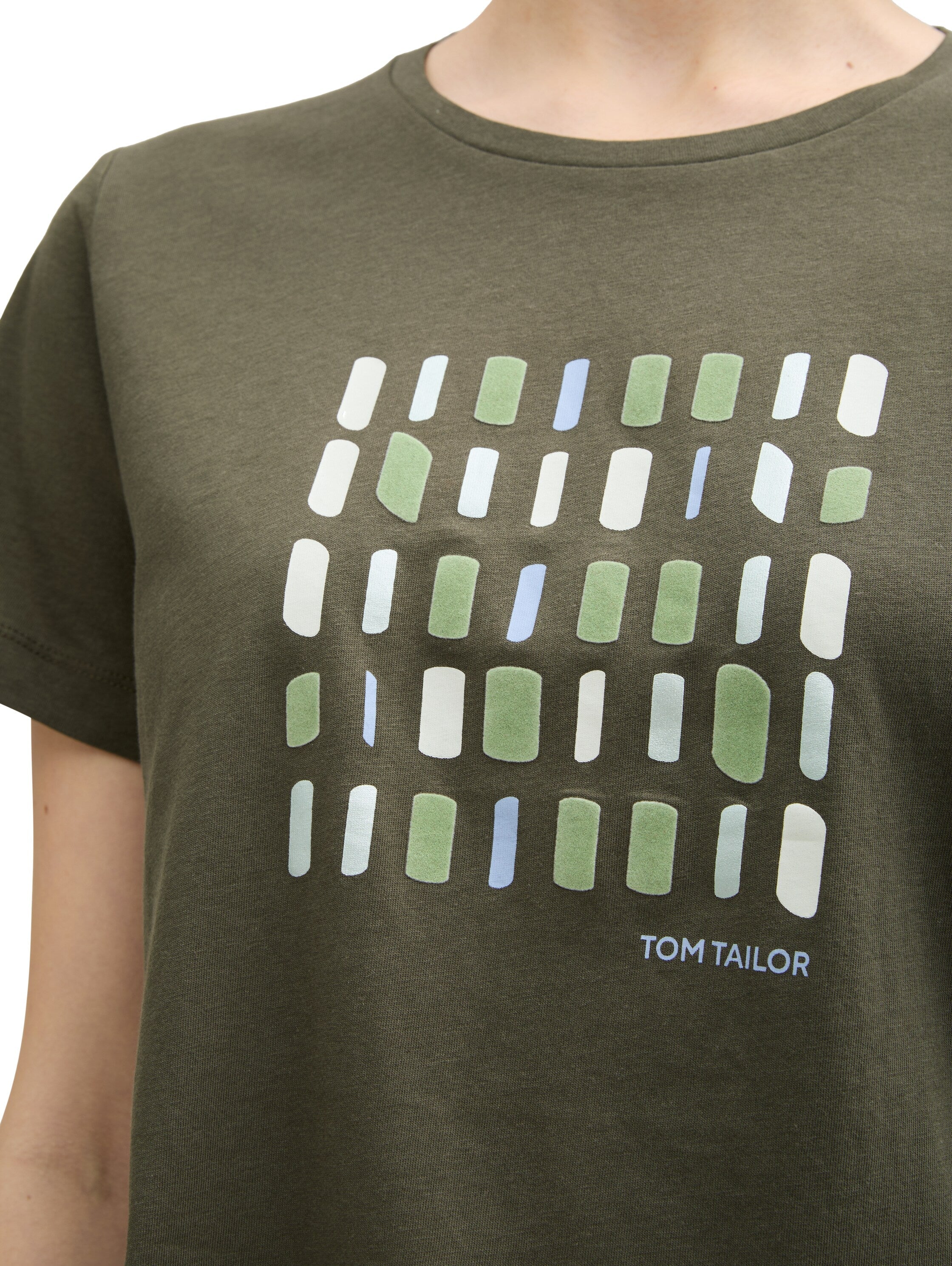 Tom Tailor Deep Forest Green T-Shirt With Print