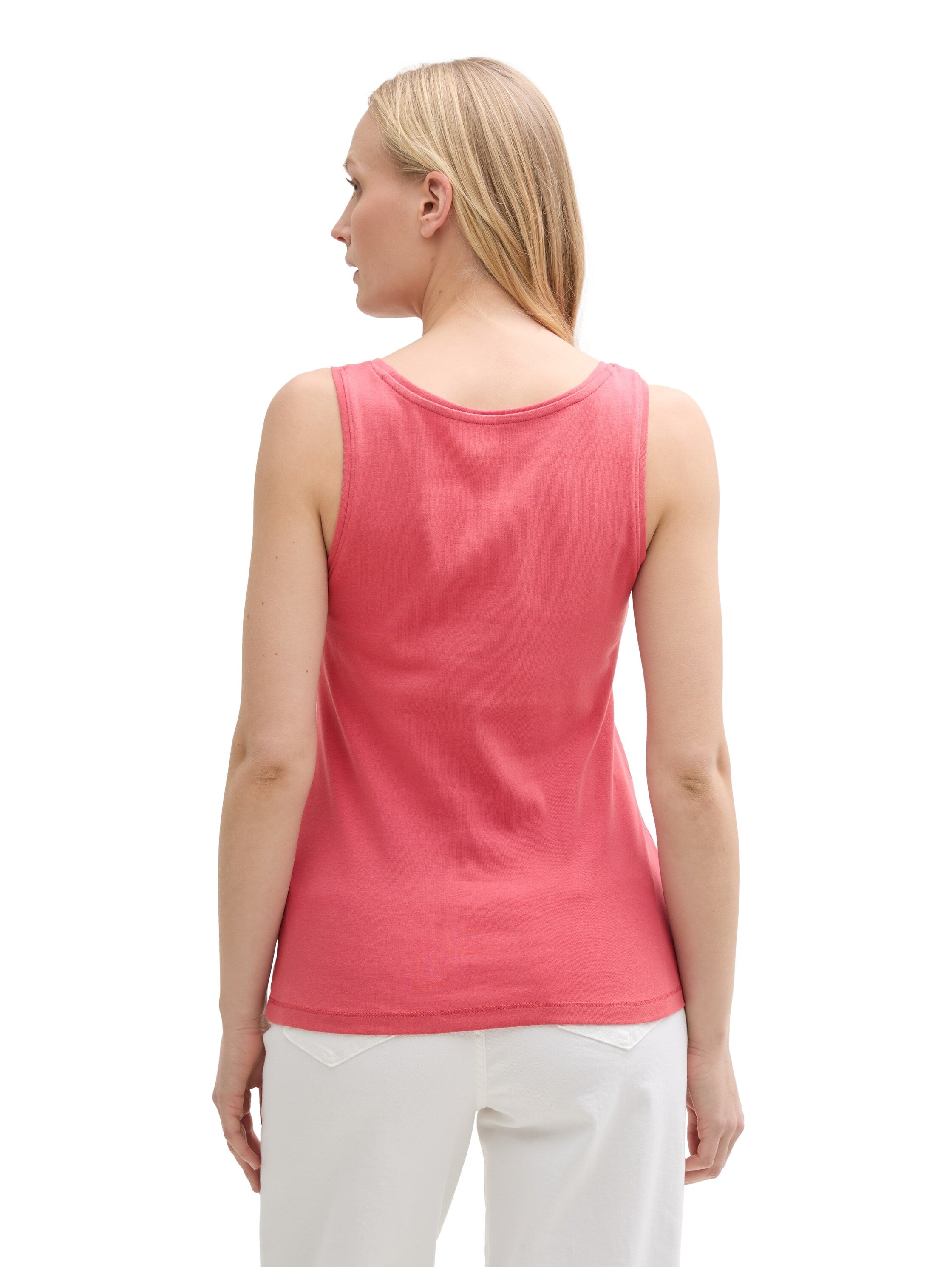 Tom Tailor Berry Red Basic Top With Round Neckline