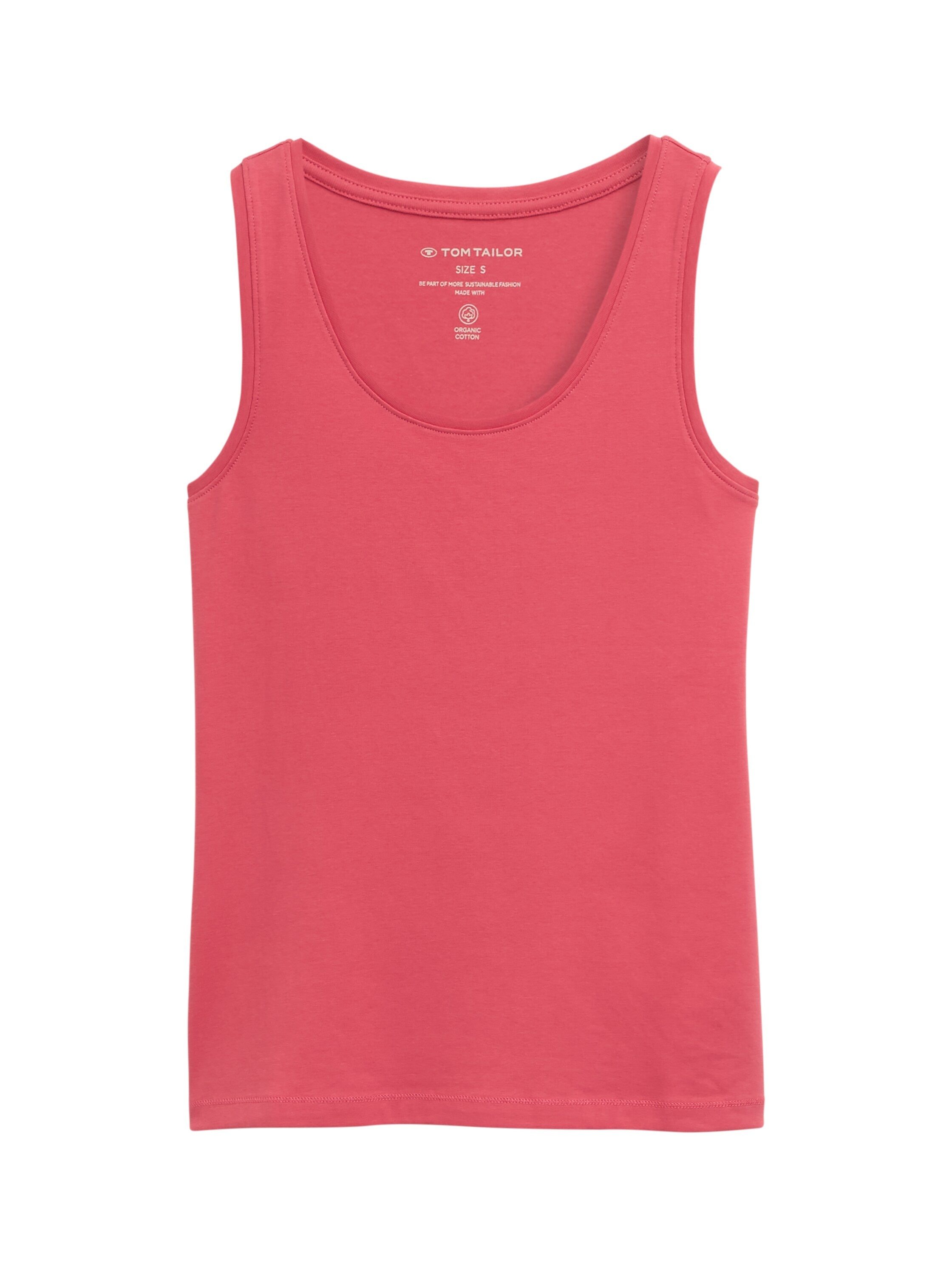 Tom Tailor Berry Red Basic Top With Round Neckline