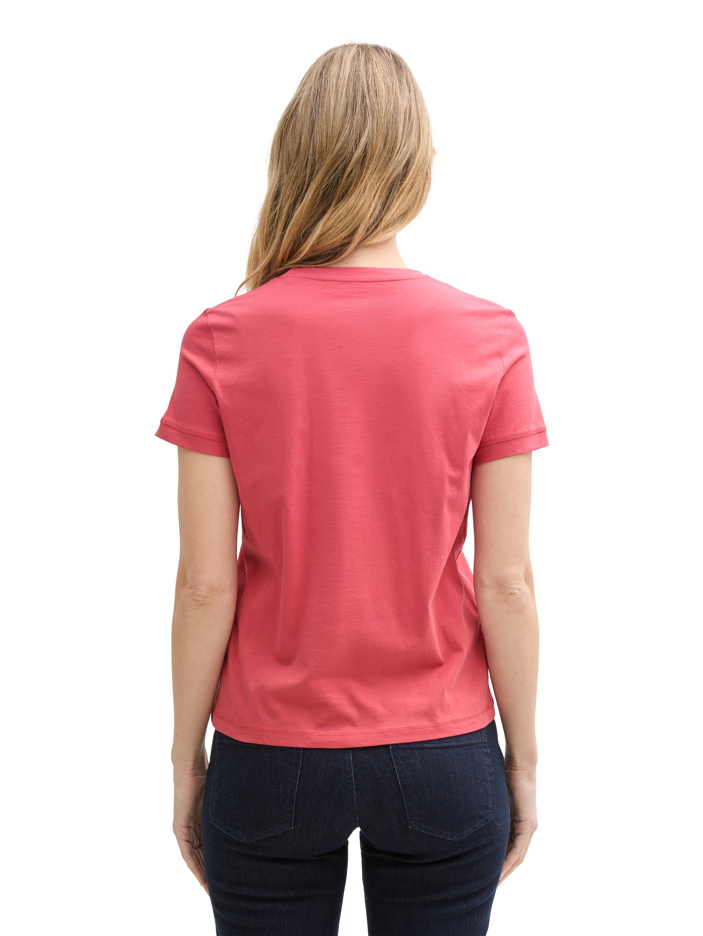 Tom Tailor Berry Red T-Shirt With Logo