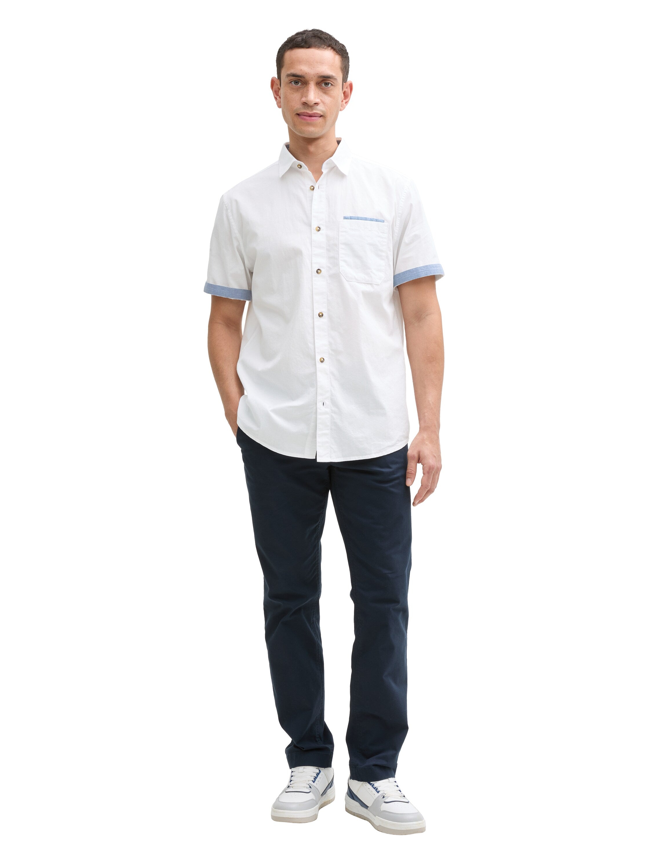 Tom Tailor Short Sleeved White Shirt