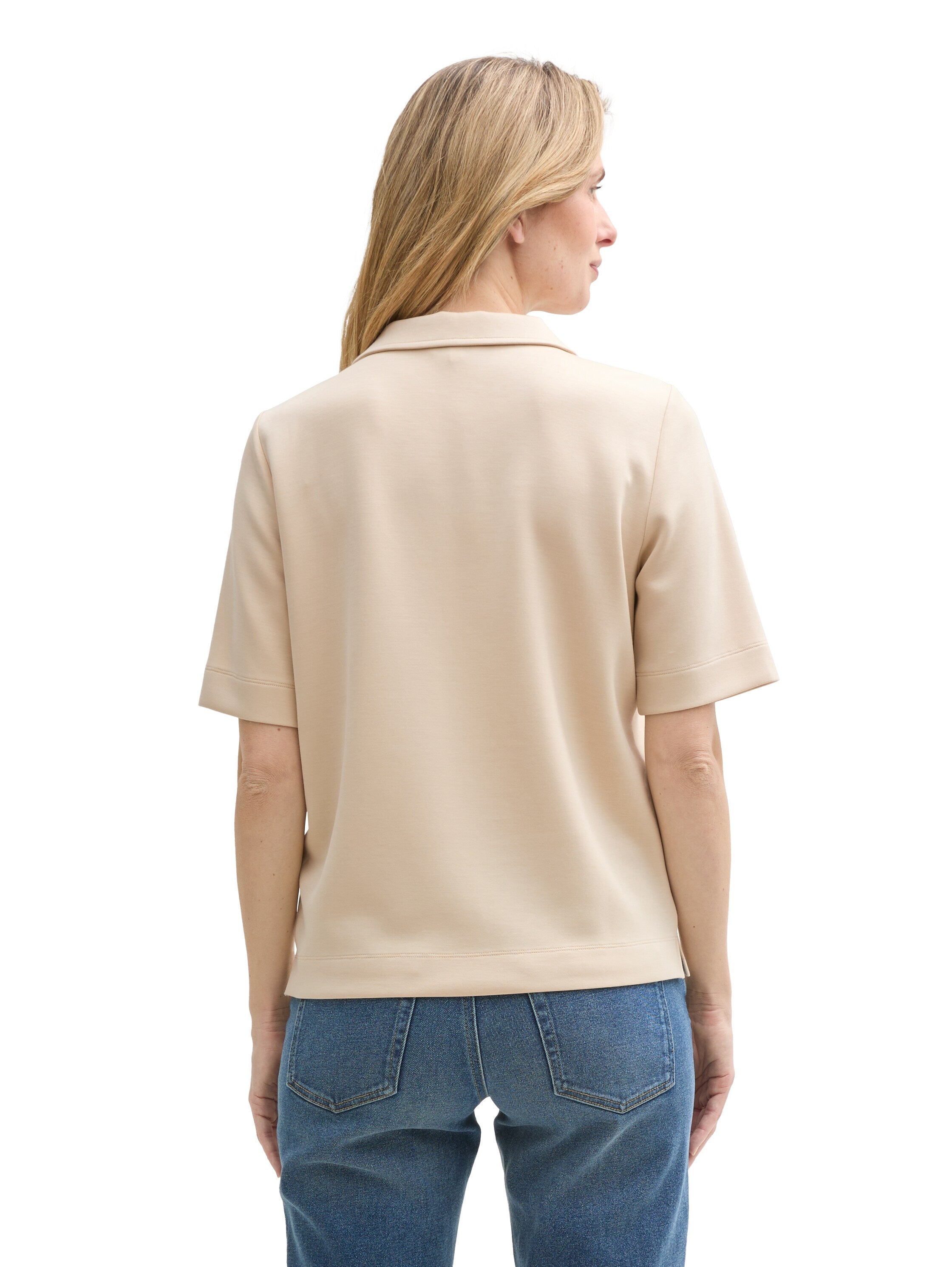 Tom Tailor Summer Beige T-Shirt With A Polo Collar