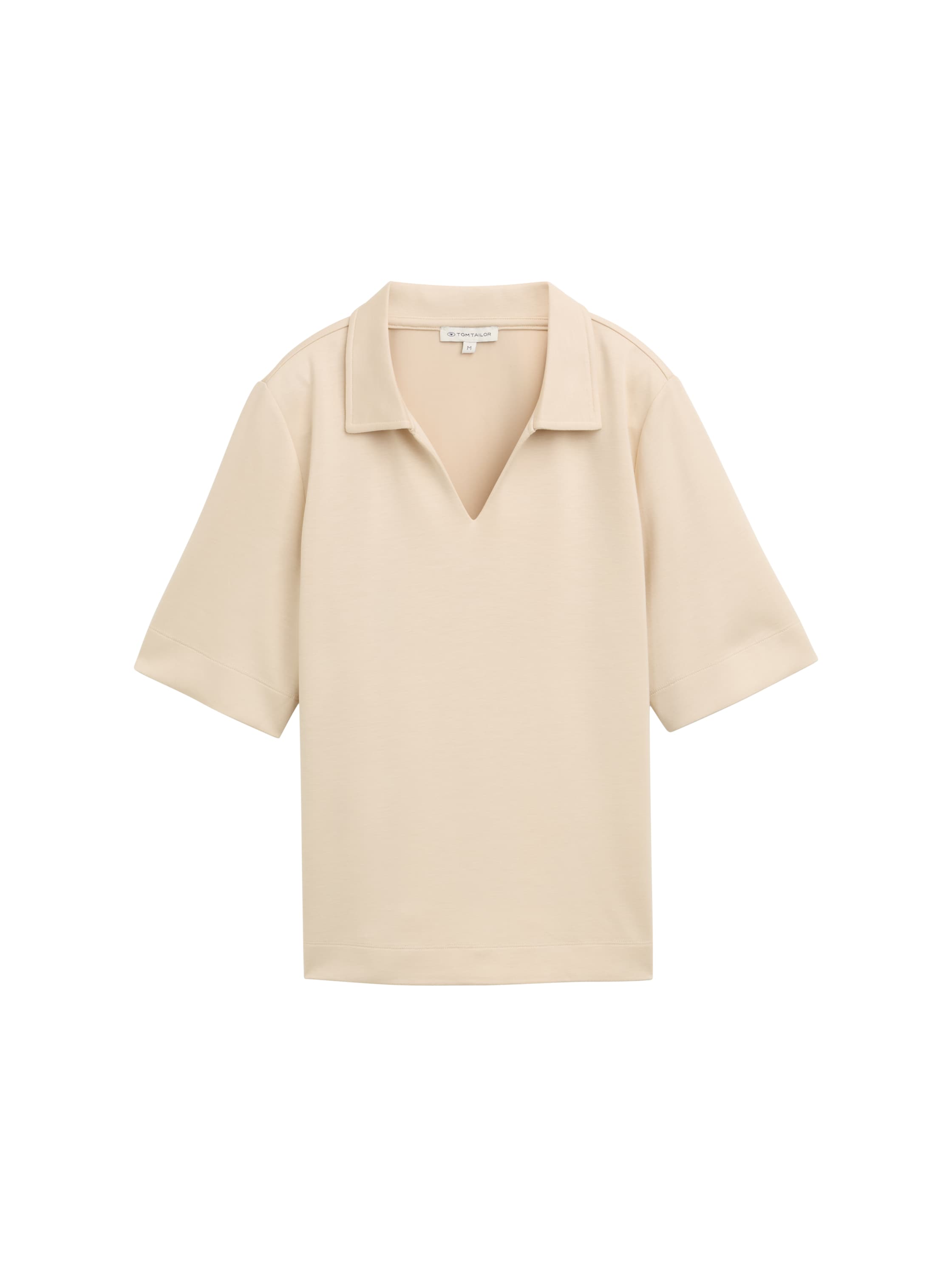 Tom Tailor Summer Beige T-Shirt With A Polo Collar