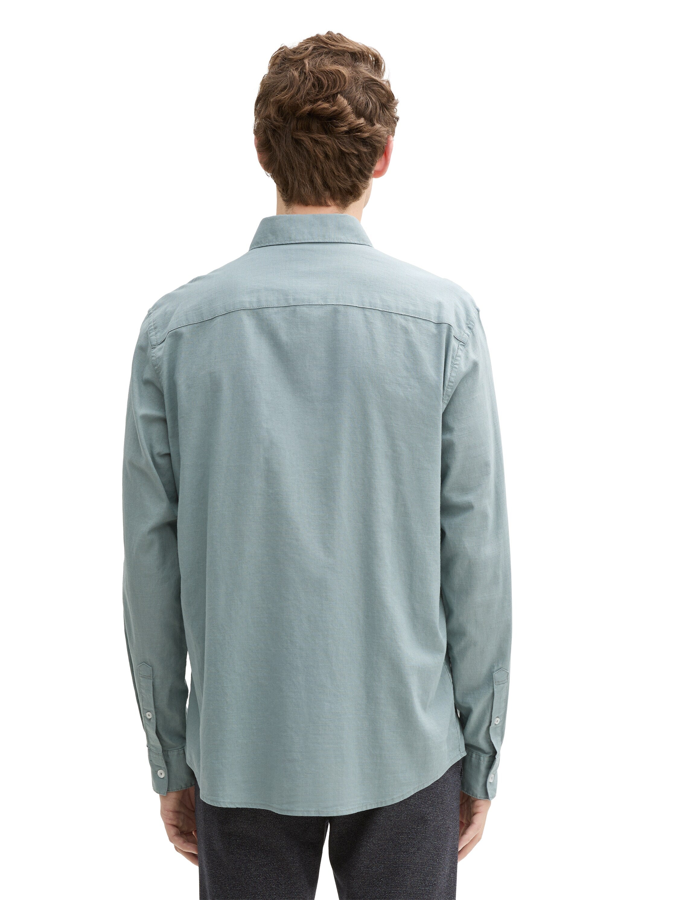 Tom Tailor Regular Fit Grey Mint Shirt With Logo