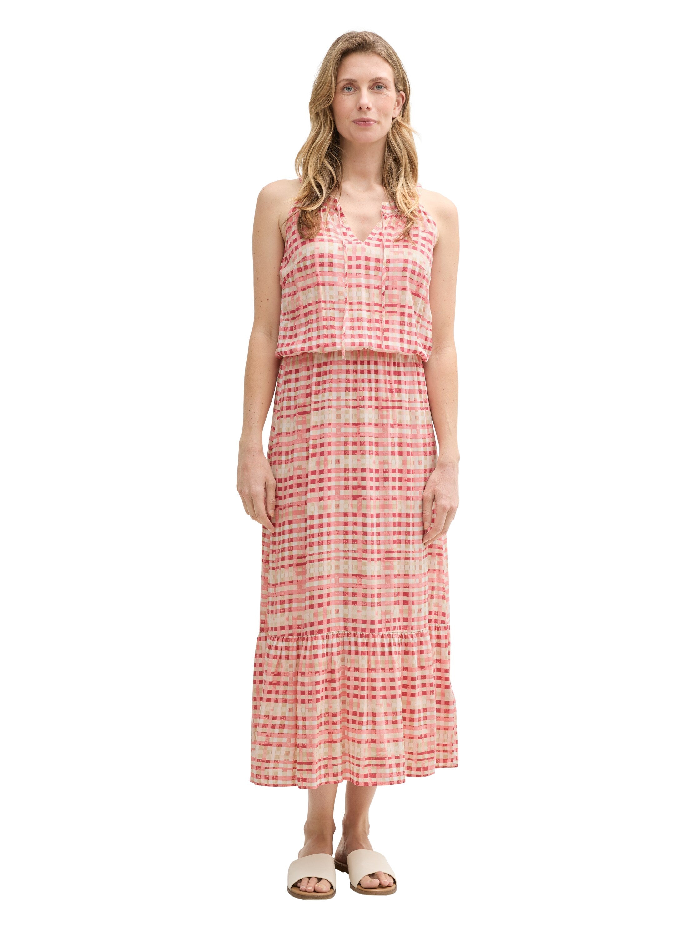 Tom Tailor Berry Red Maxi Dress With Pattern