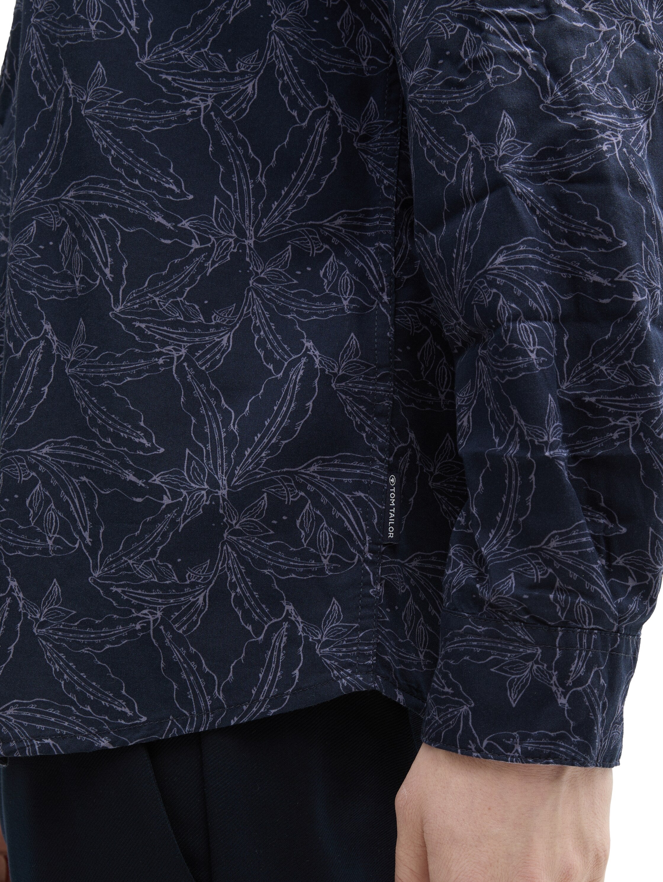Tom Tailor Navy Shirt With Adjustable Sleeve Length