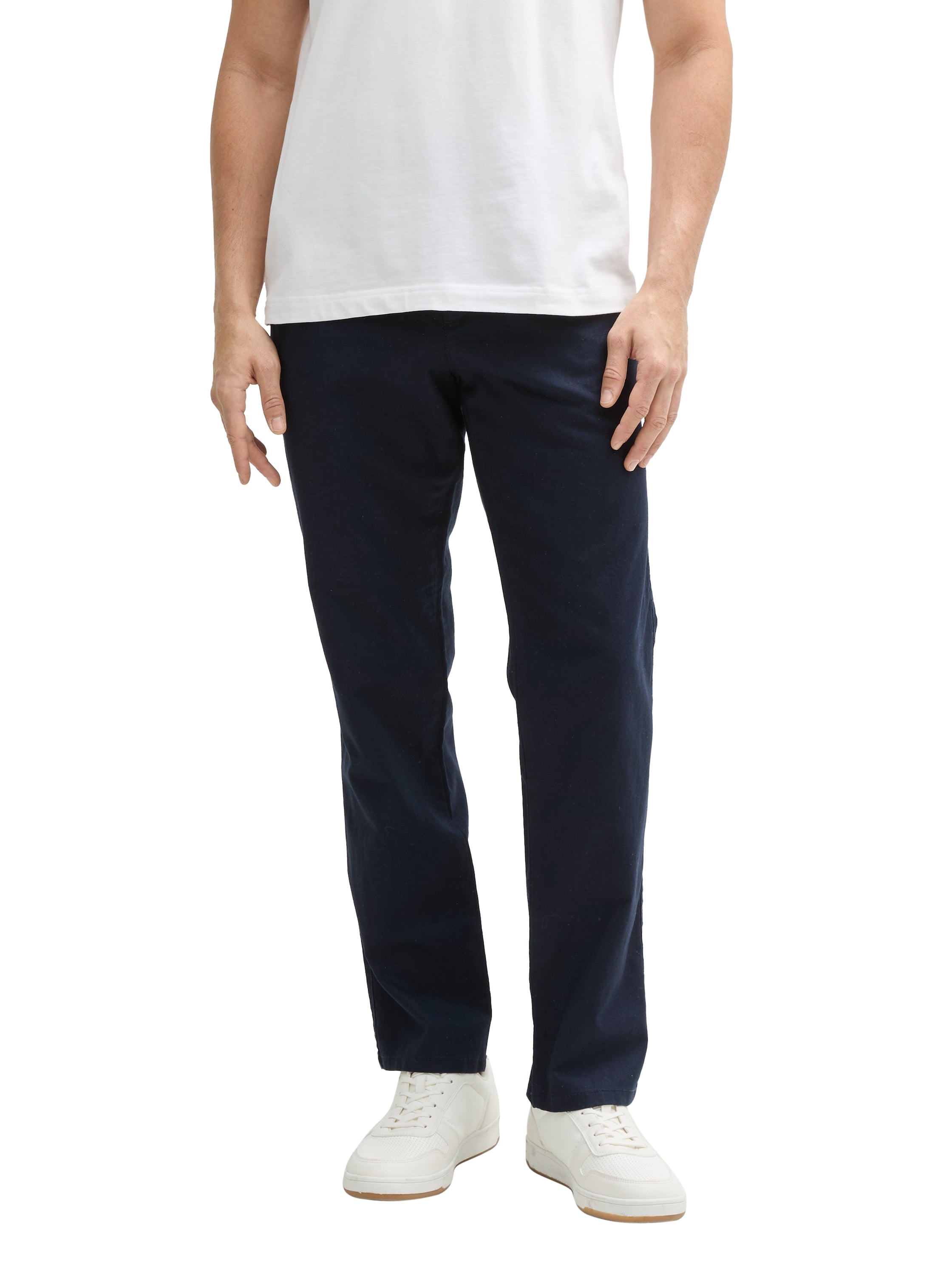 Tom Tailor Sky Captain Blue Regular Chino Pant With Linen Content