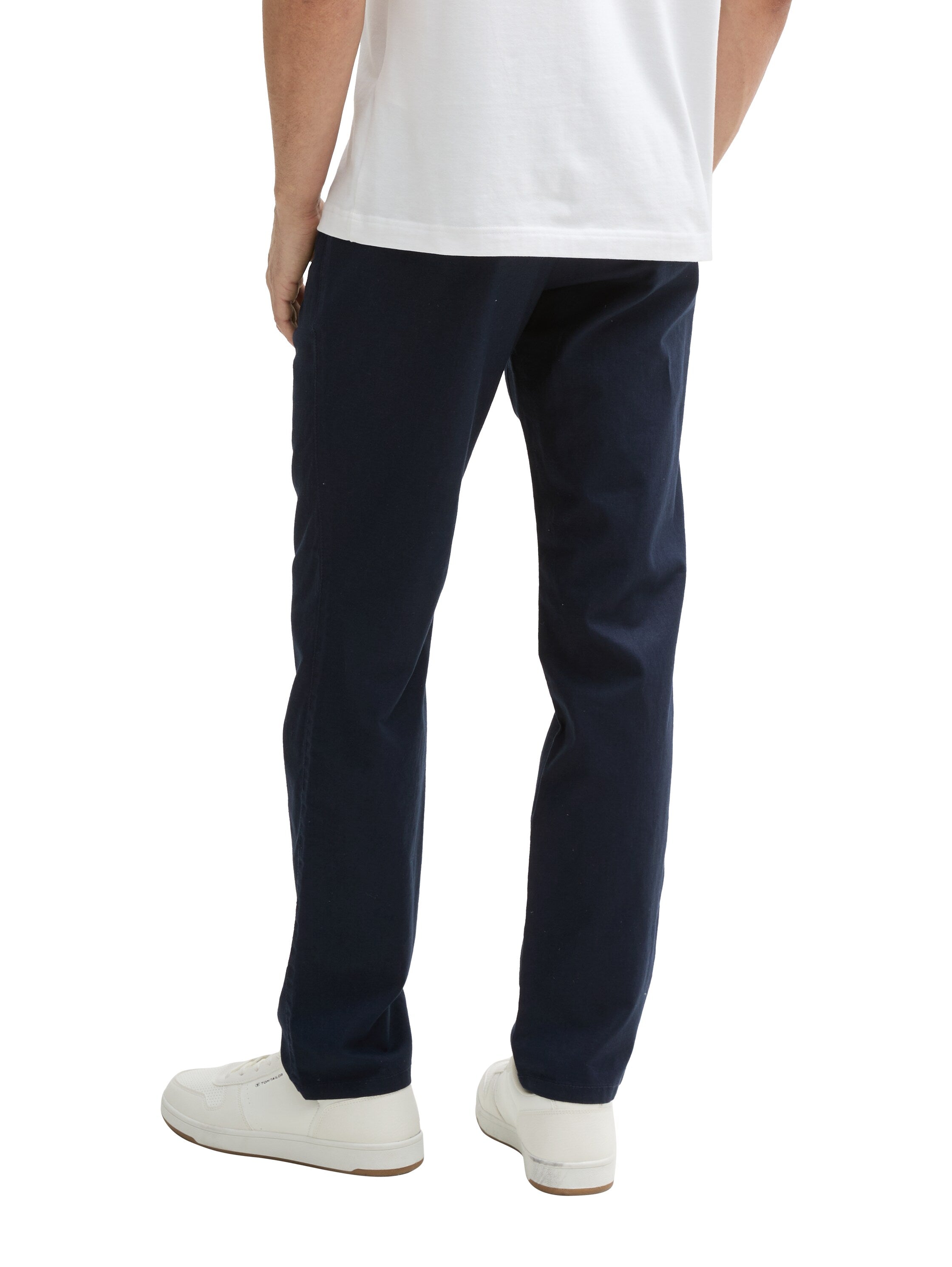 Tom Tailor Sky Captain Blue Regular Chino Pant With Linen Content
