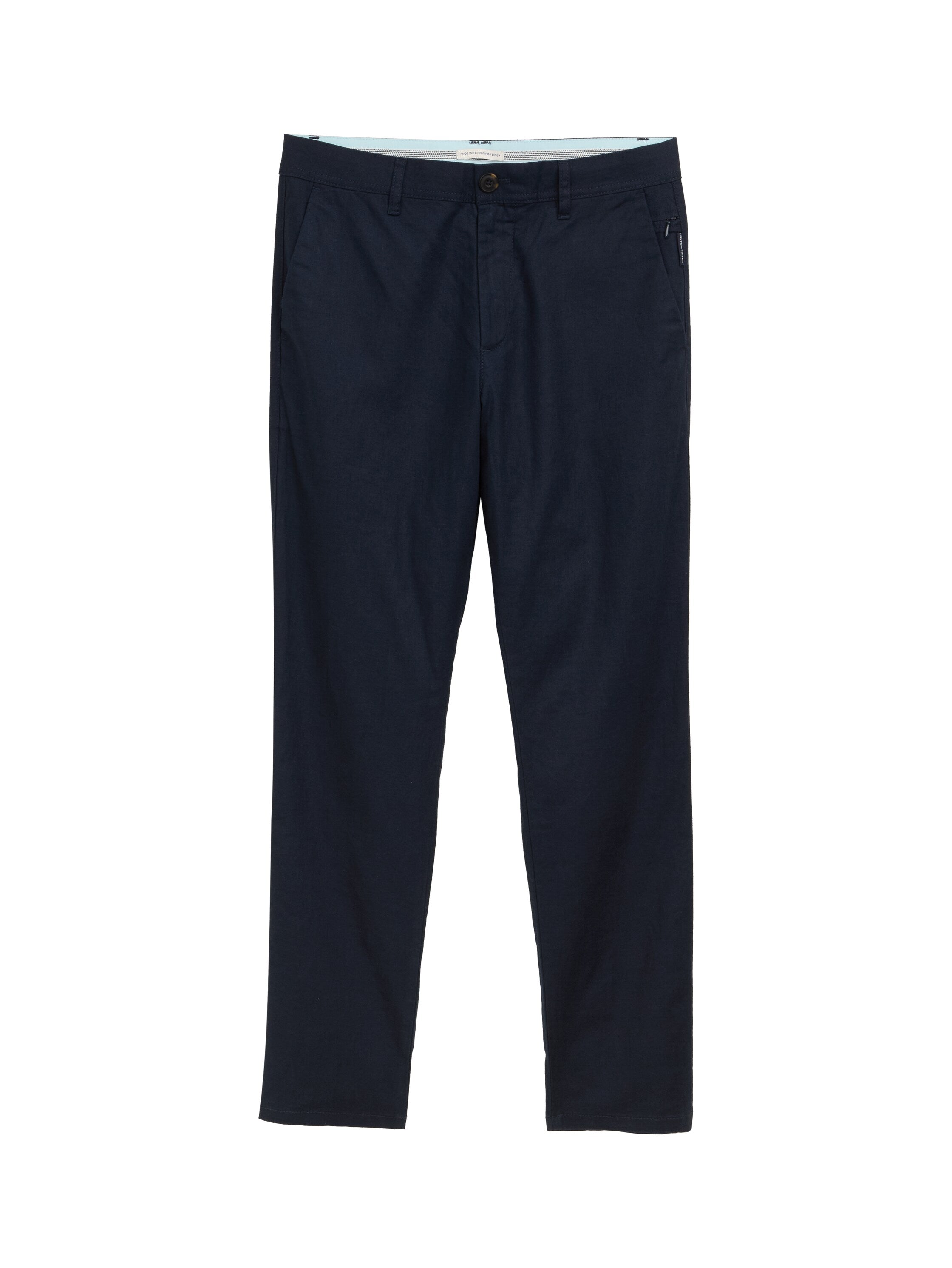 Tom Tailor Sky Captain Blue Regular Chino Pant With Linen Content