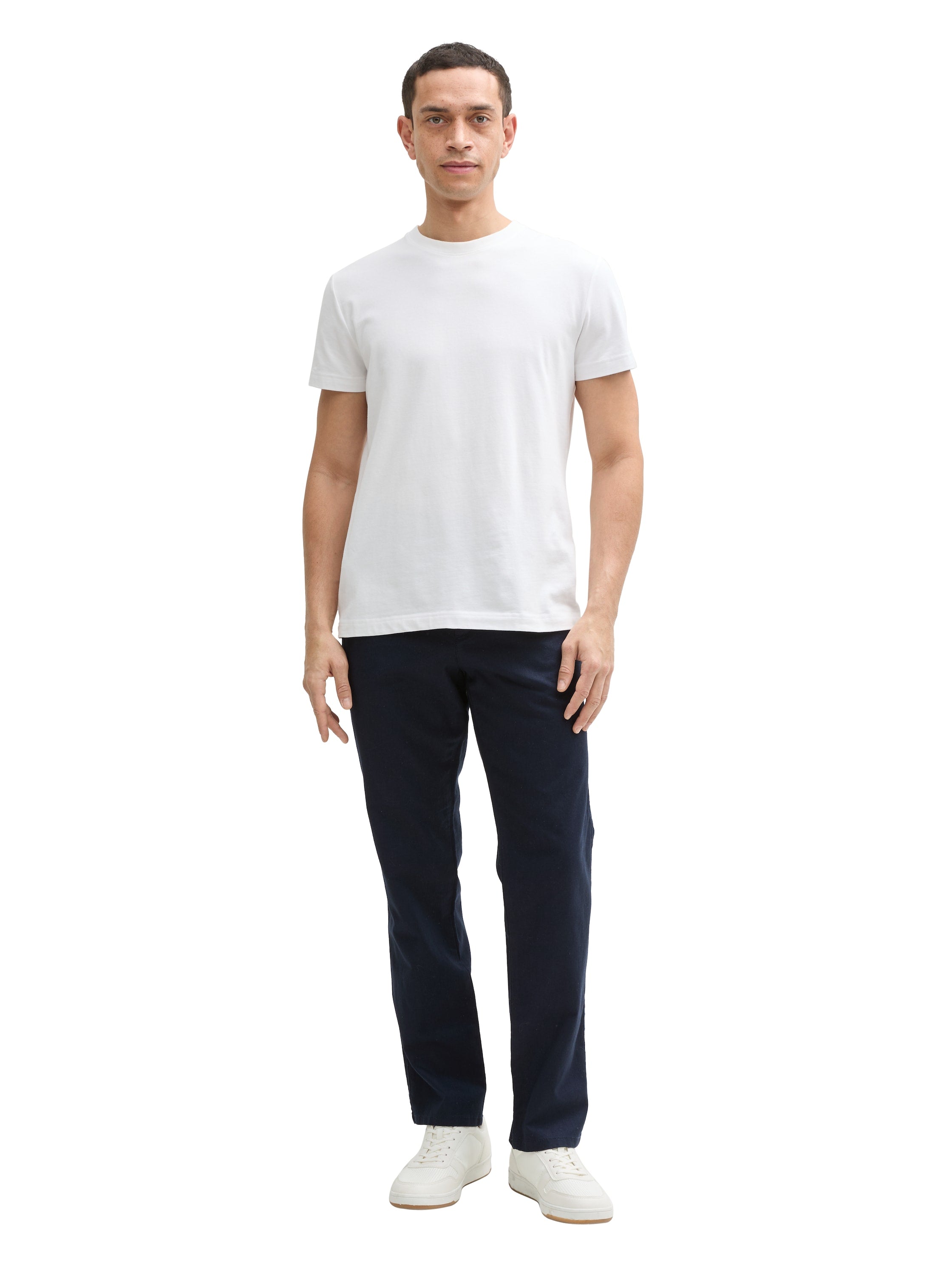 Tom Tailor Sky Captain Blue Regular Chino Pant With Linen Content