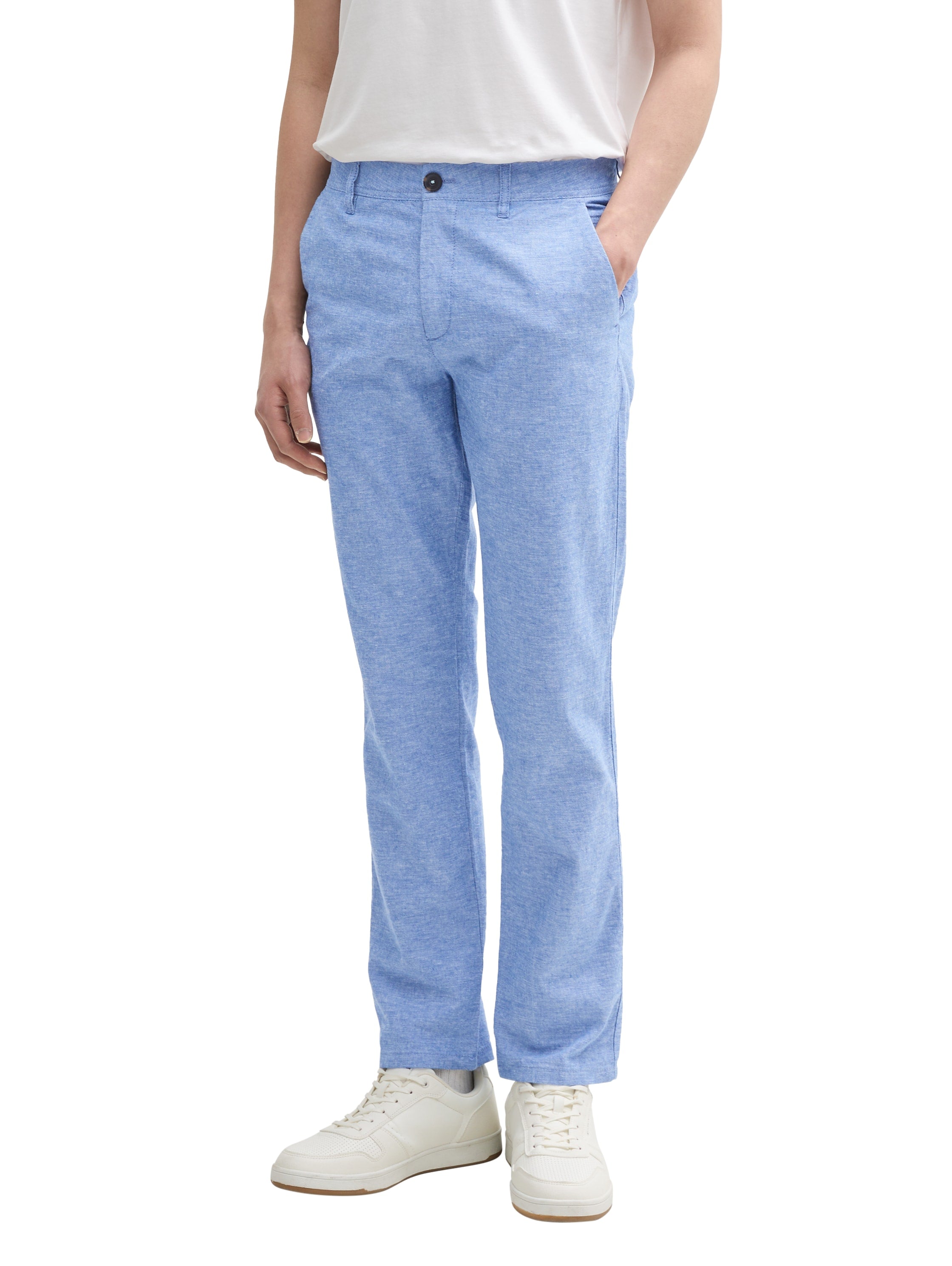 Tom Tailor Sapphire Blue Regular Chino Pant With Linen Content