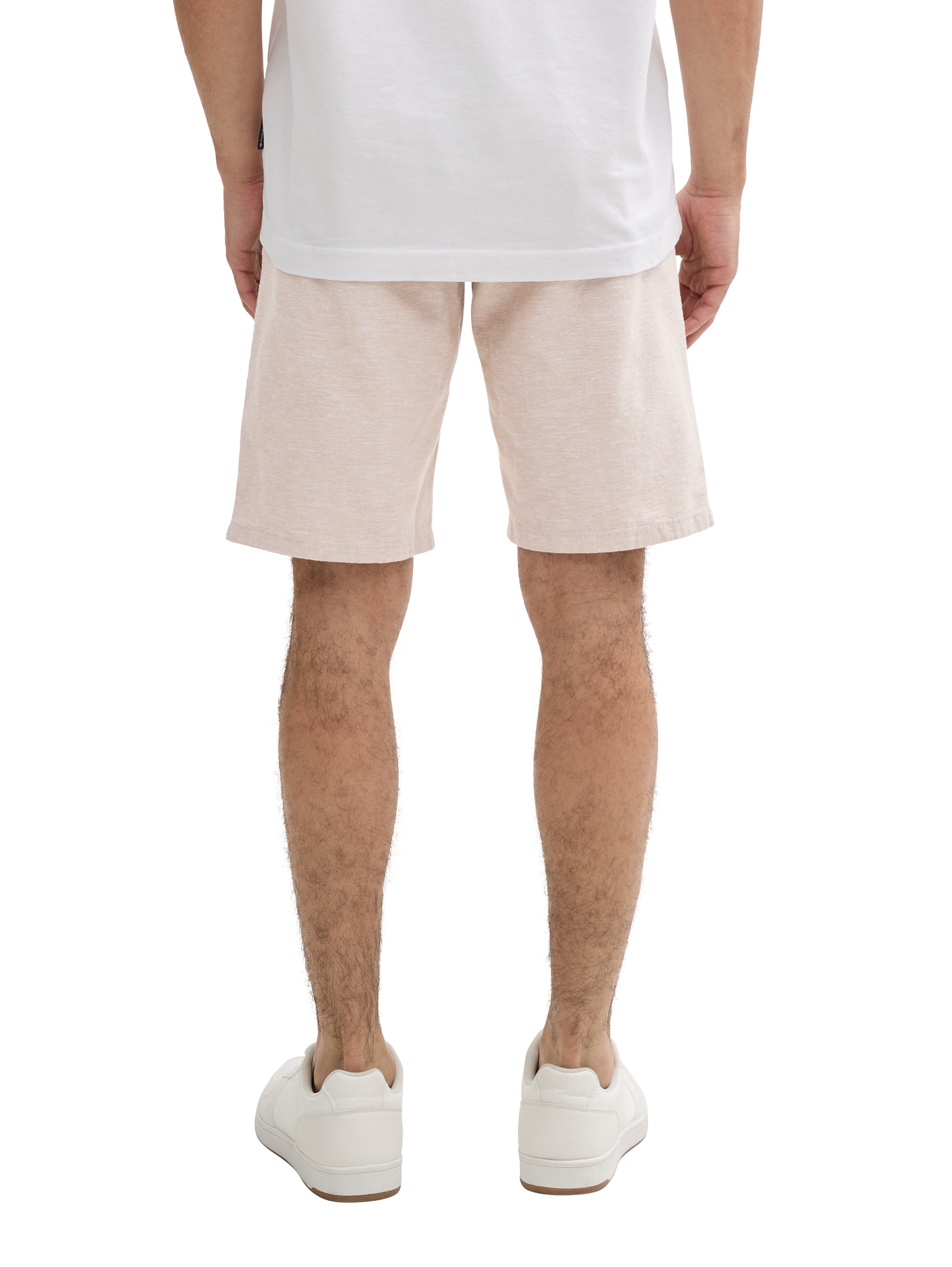Tom Tailor Silver Ecru Slim Chino Short With Linen Content