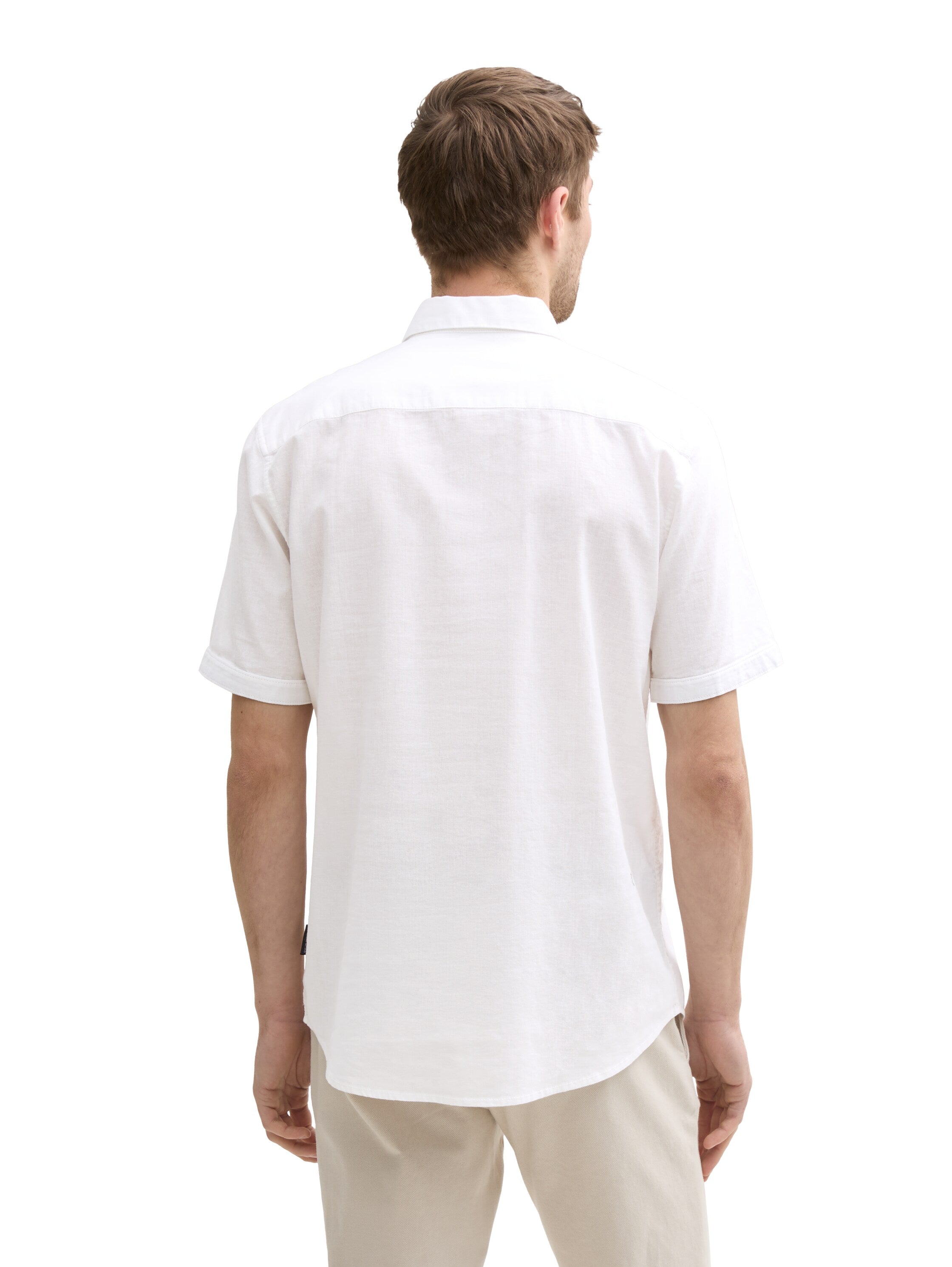 Tom Tailor Regular Fit White Shirt With Linen Content