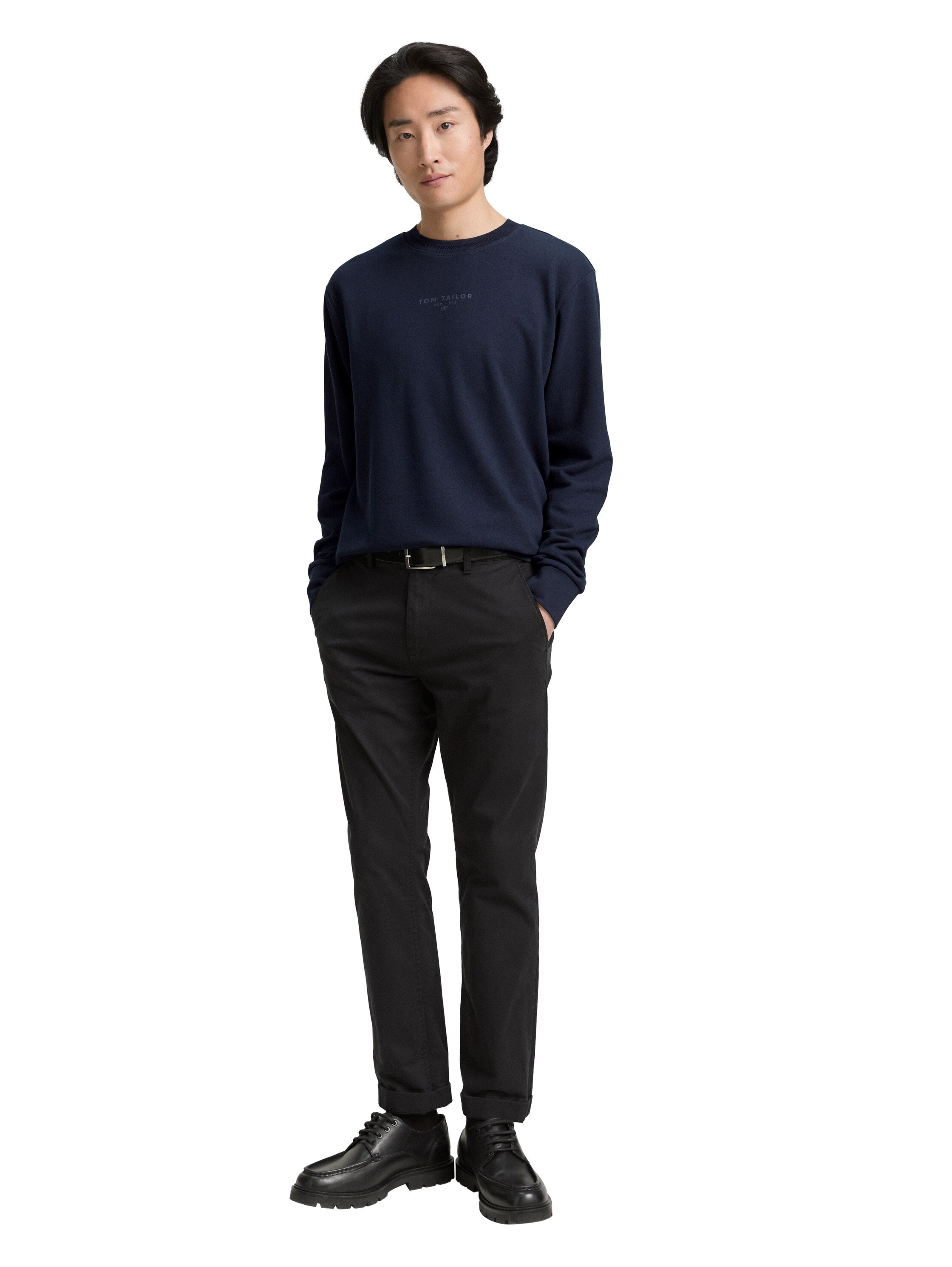 Tom Tailor Cotton Navy Round Neck Sweater