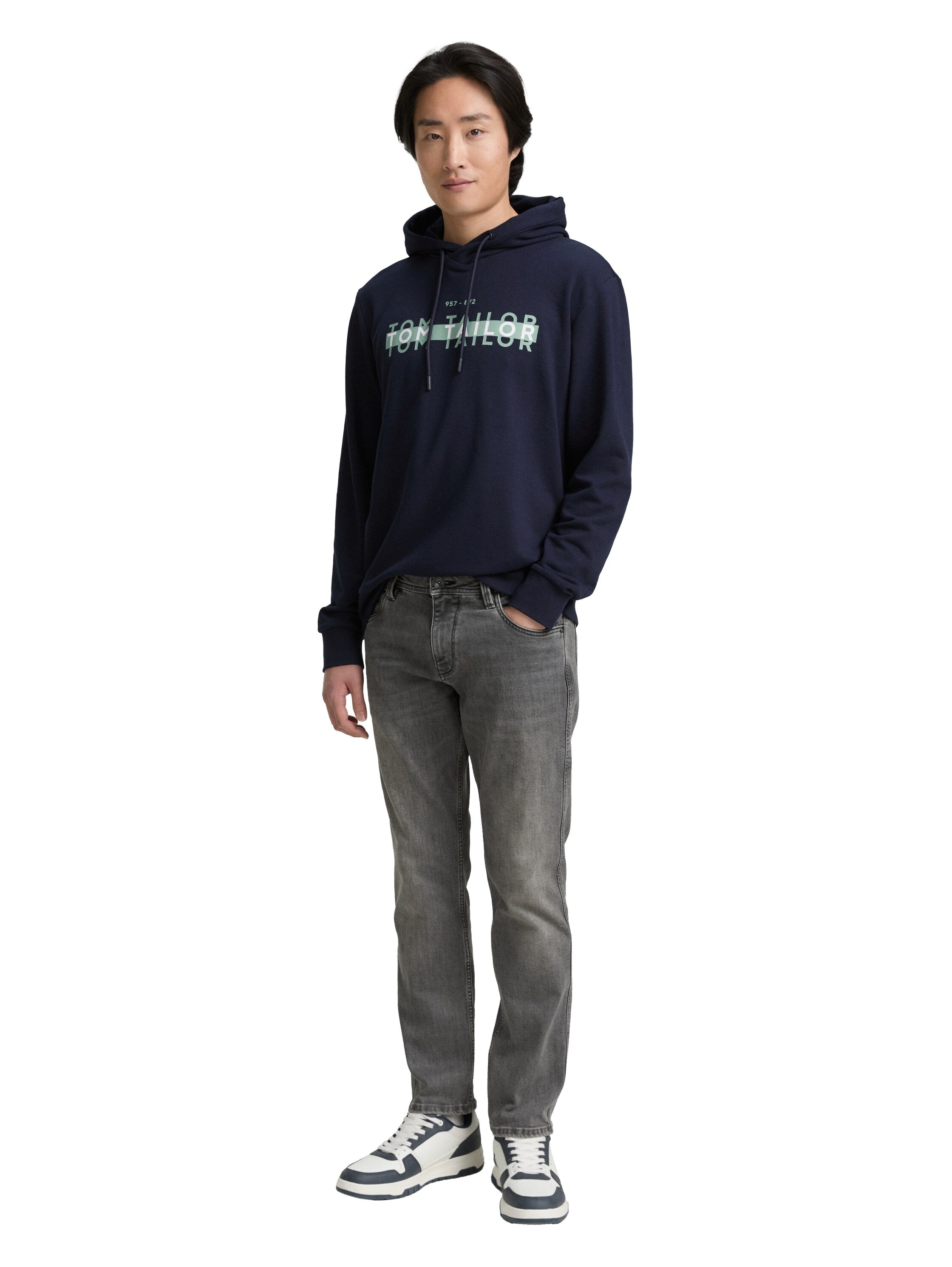 Tom Tailor Navy Hoodie With Front Logo