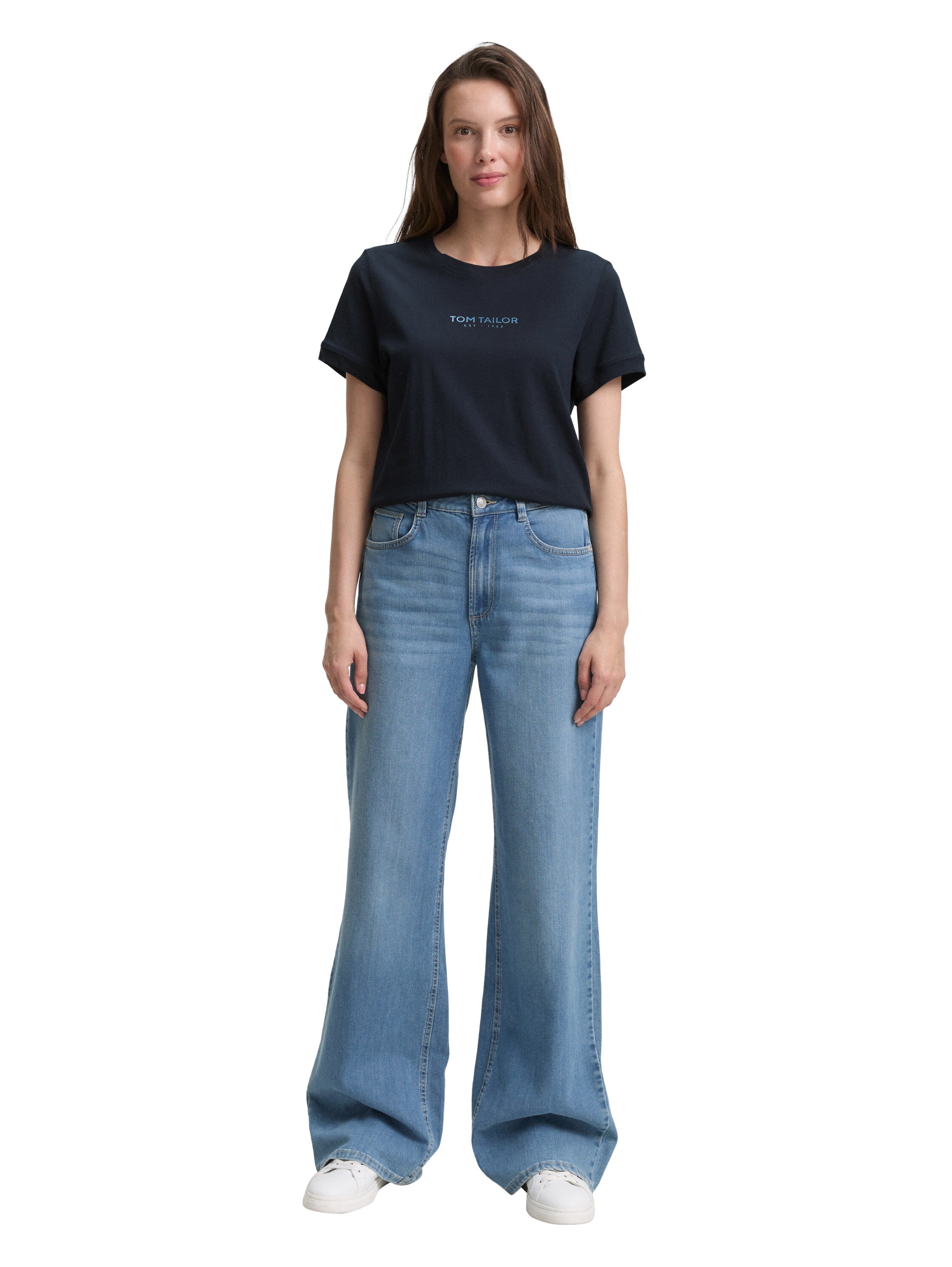 Tom Tailor Navy Crew Neck T-shirt With Logo