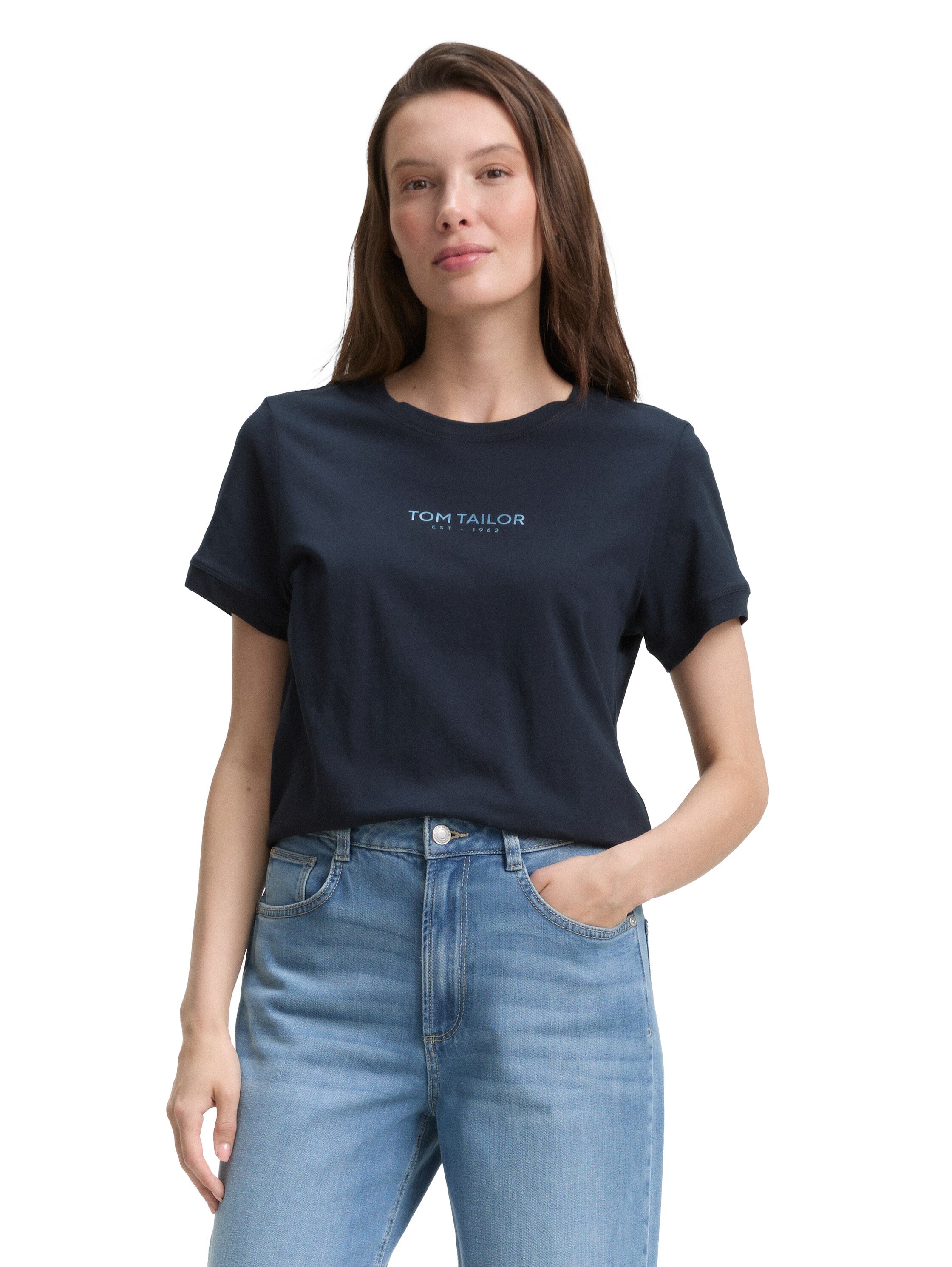 Tom Tailor Navy Crew Neck T-shirt With Logo