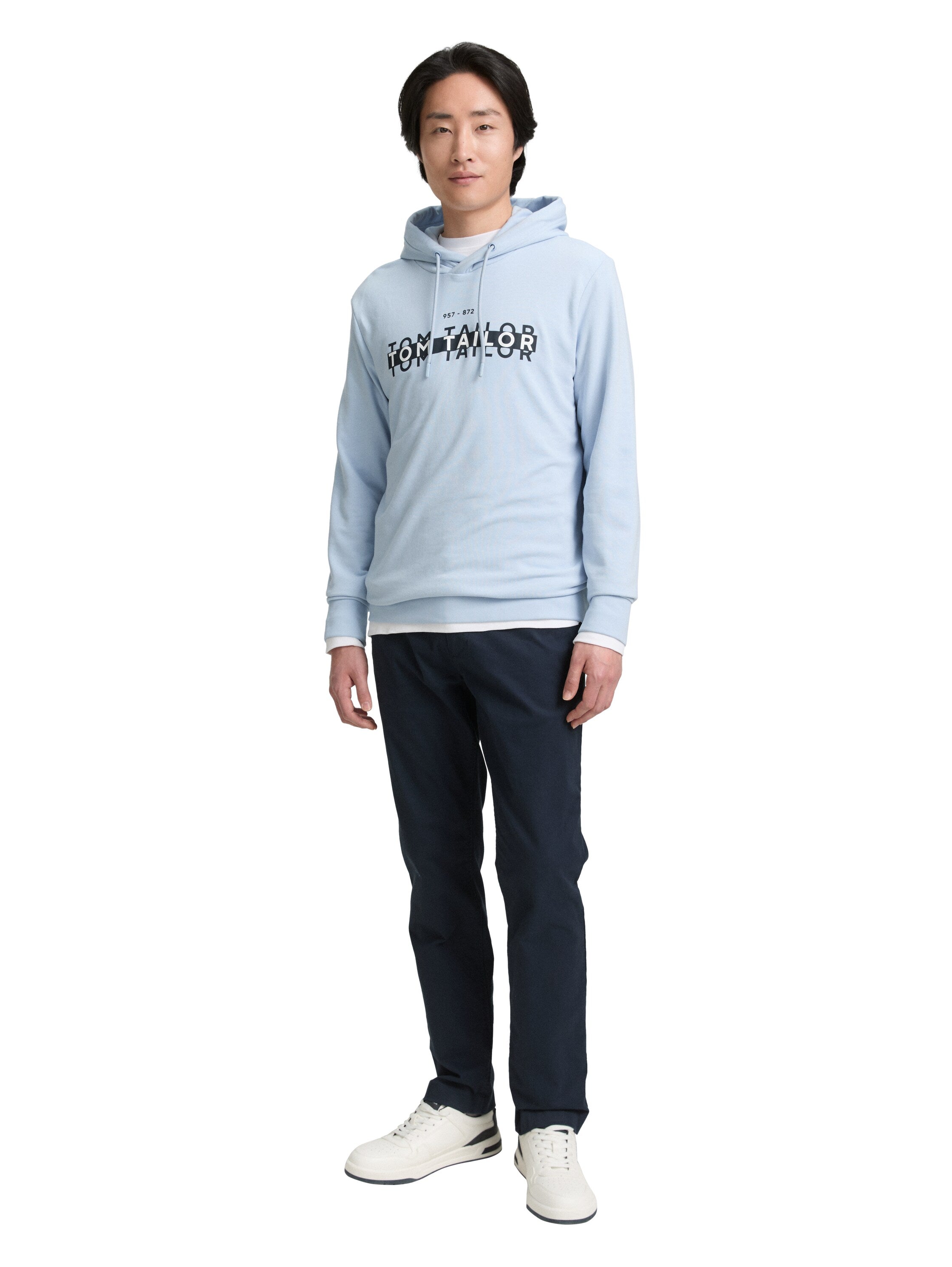 Tom Tailor Blue Hoodie With Front Logo