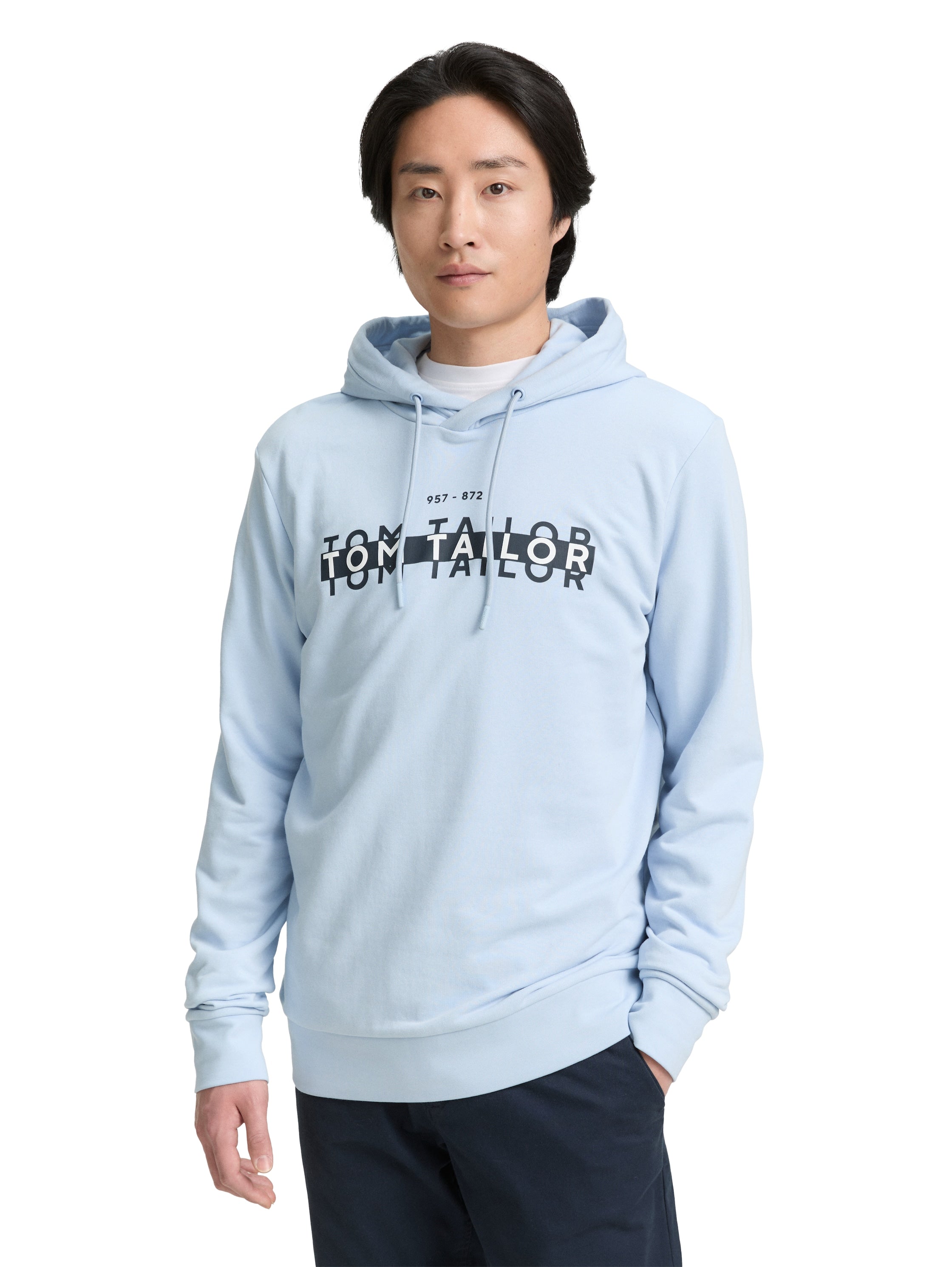 Tom Tailor Blue Hoodie With Front Logo