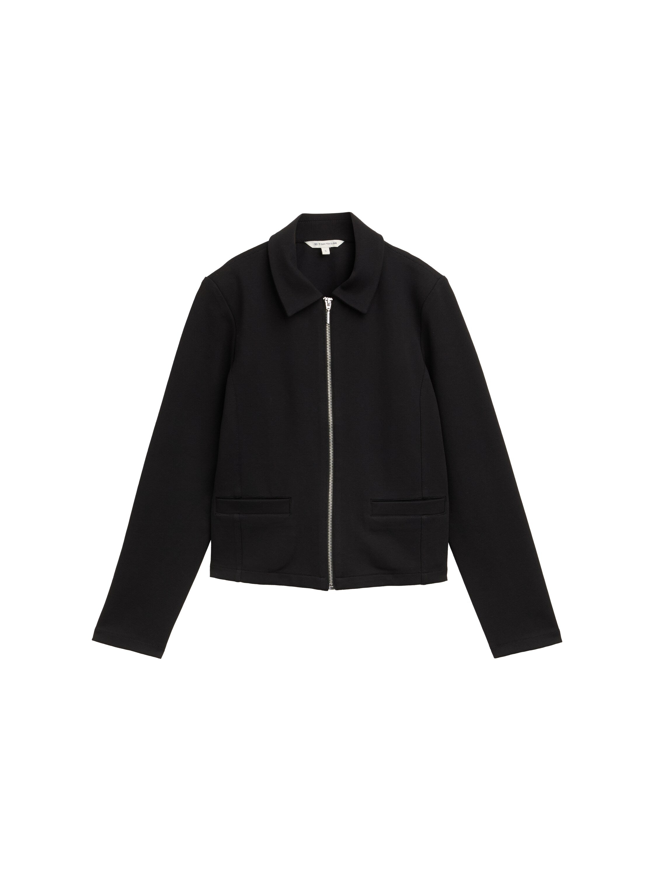 Tom Tailor Black Blazer With Zipper To Close