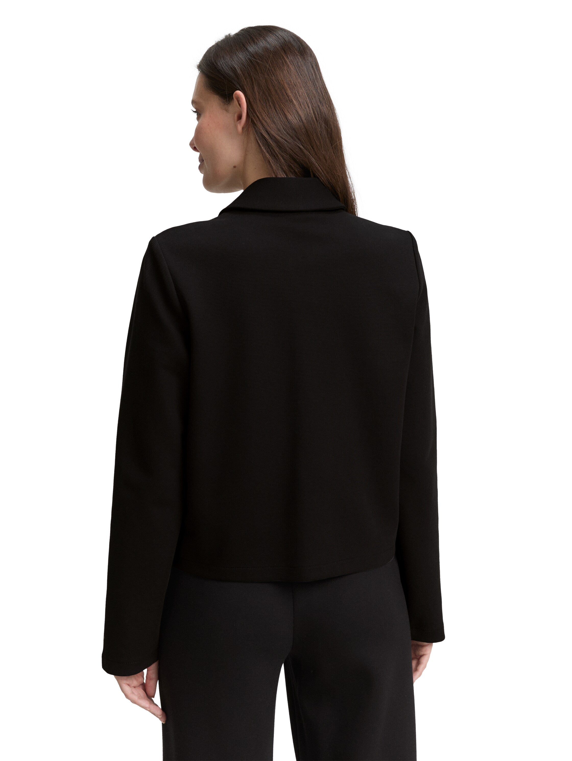 Tom Tailor Black Blazer With Zipper To Close