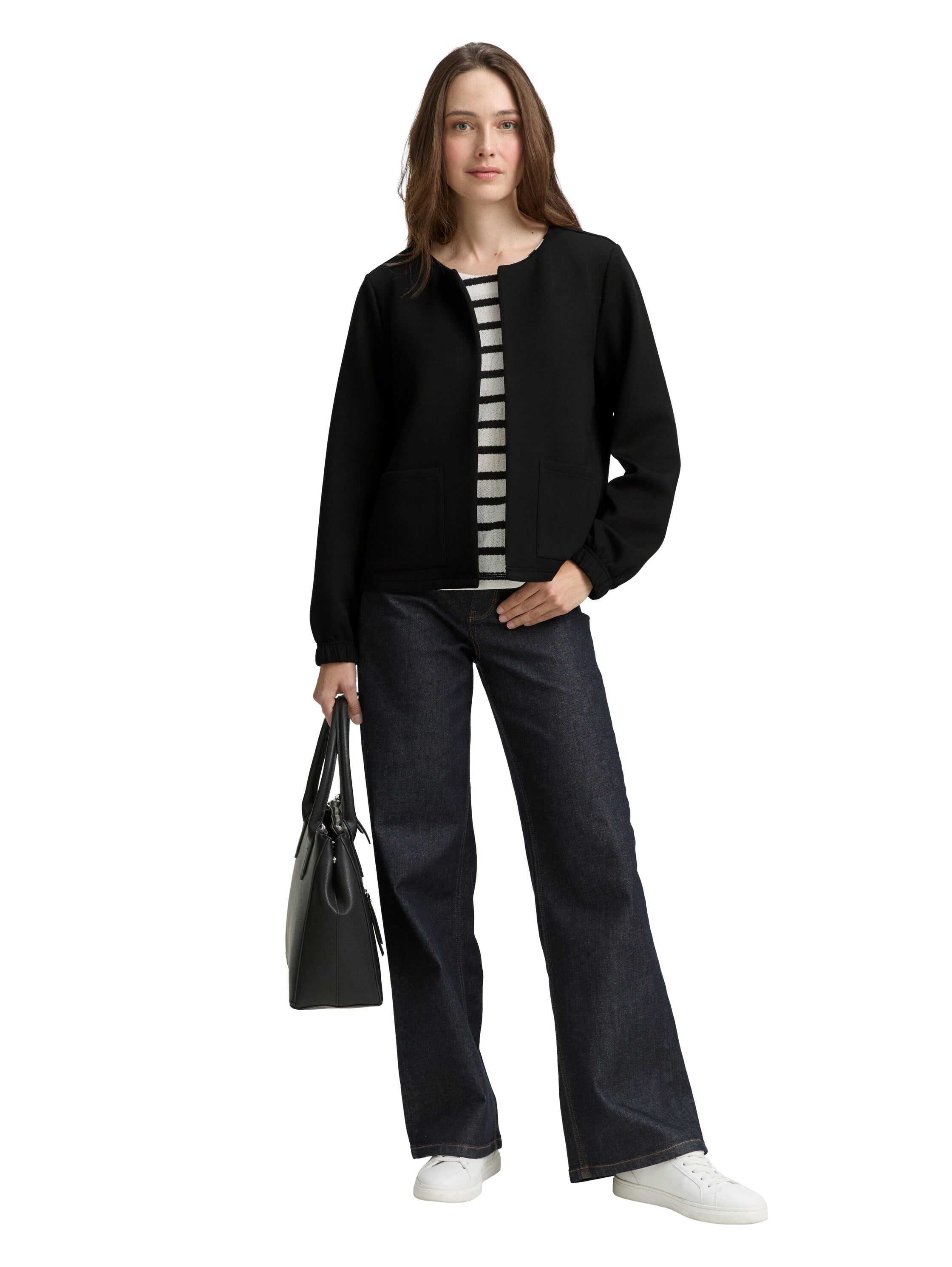 Tom Tailor Black Cardigan With Side Pocket
