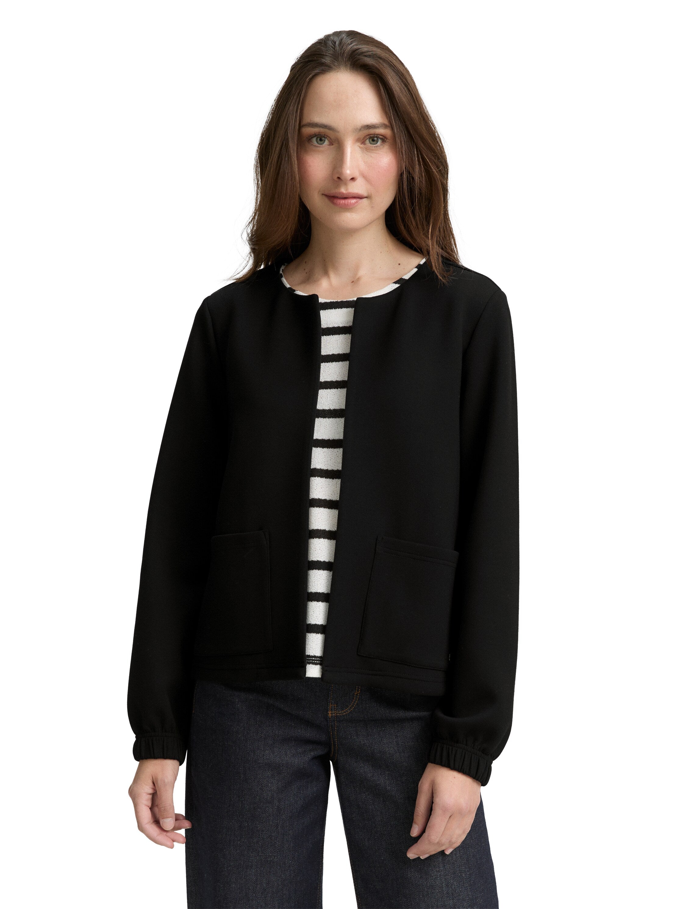Tom Tailor Black Cardigan With Side Pocket