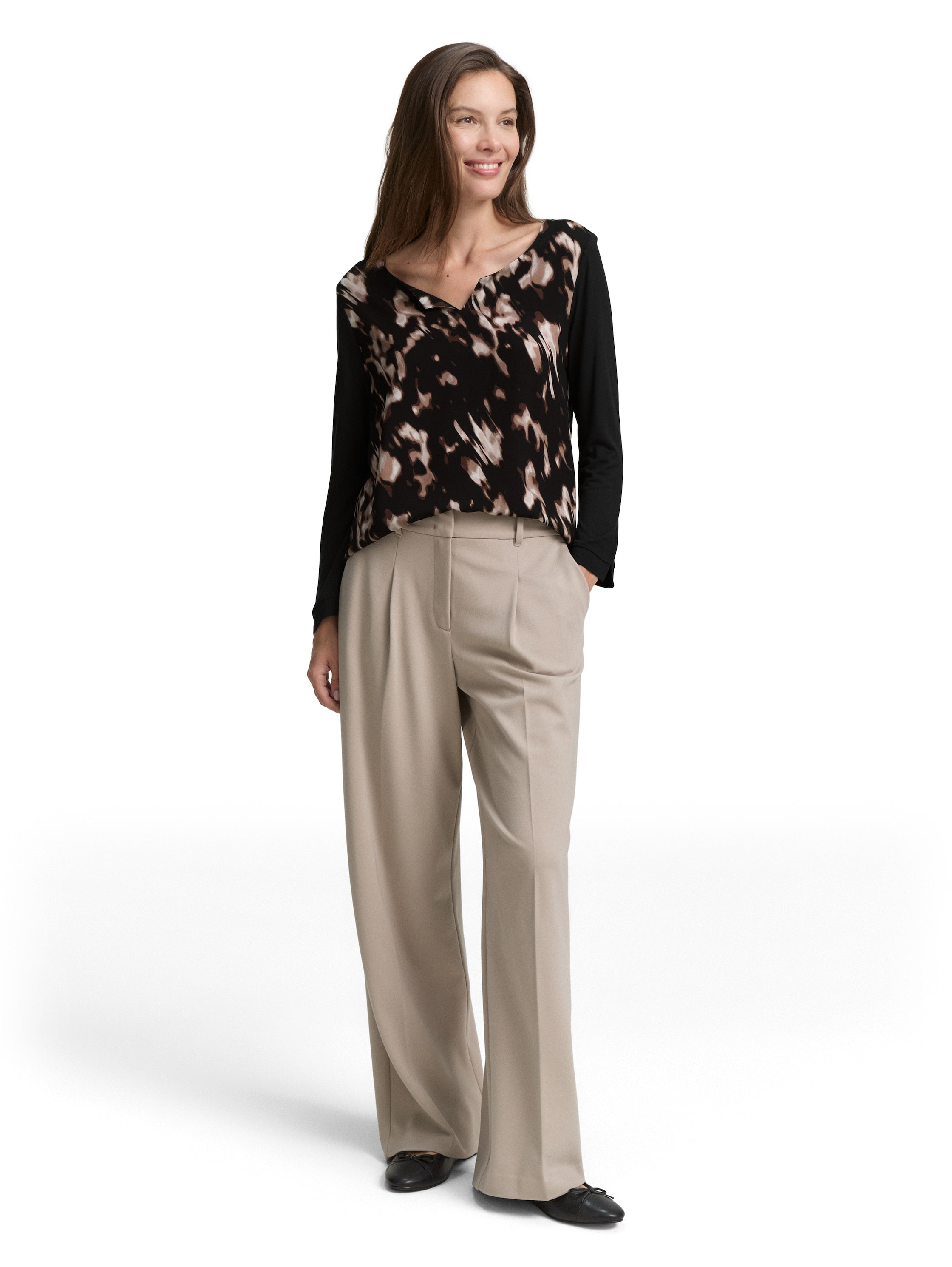 Tom Tailor Long Sleeved Top In Material Mix