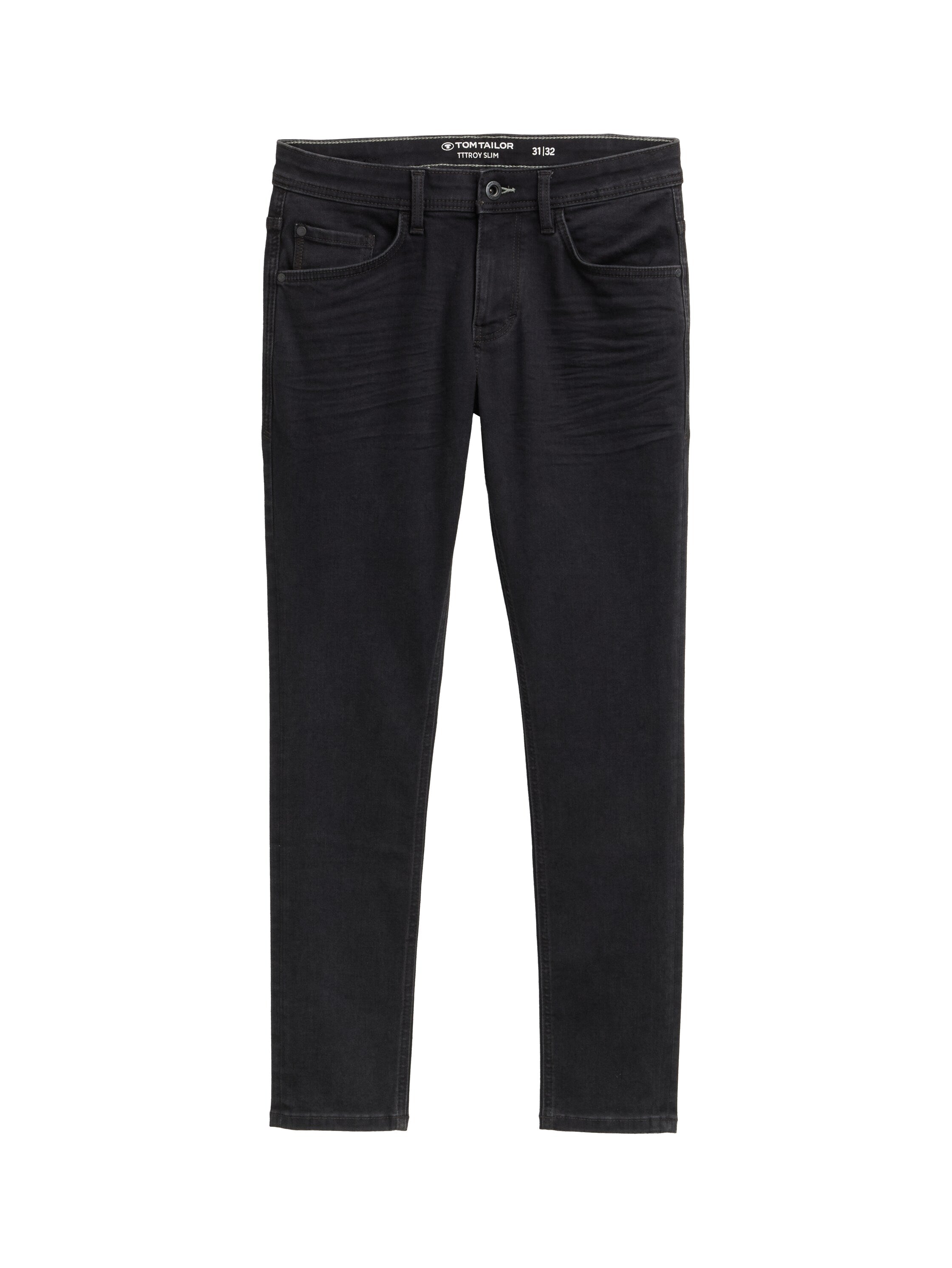 Tom Tailor Troy Slim Clean Rinsed Black Denim Jeans With Stretch