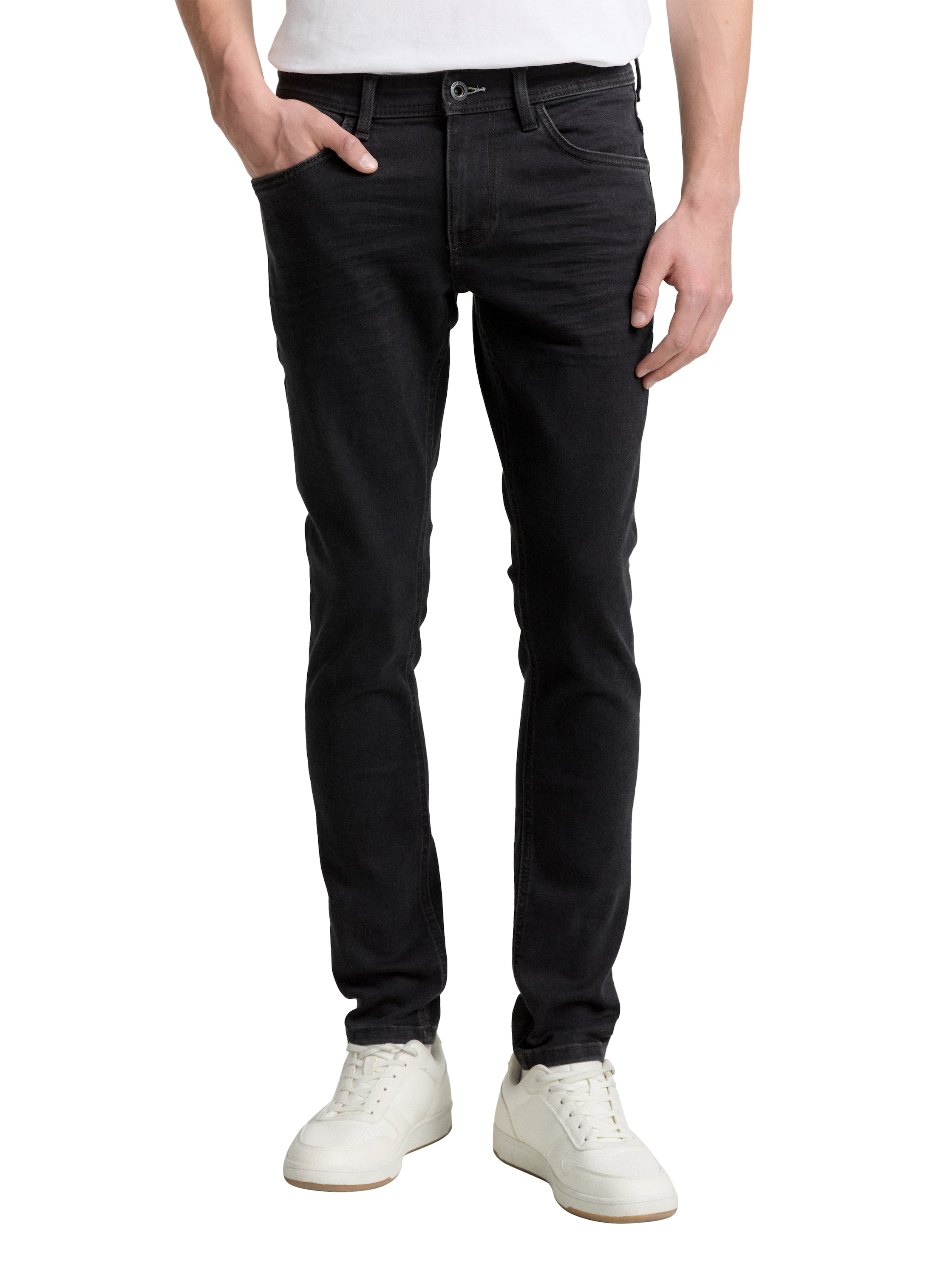 Tom Tailor Troy Slim Clean Rinsed Black Denim Jeans With Stretch