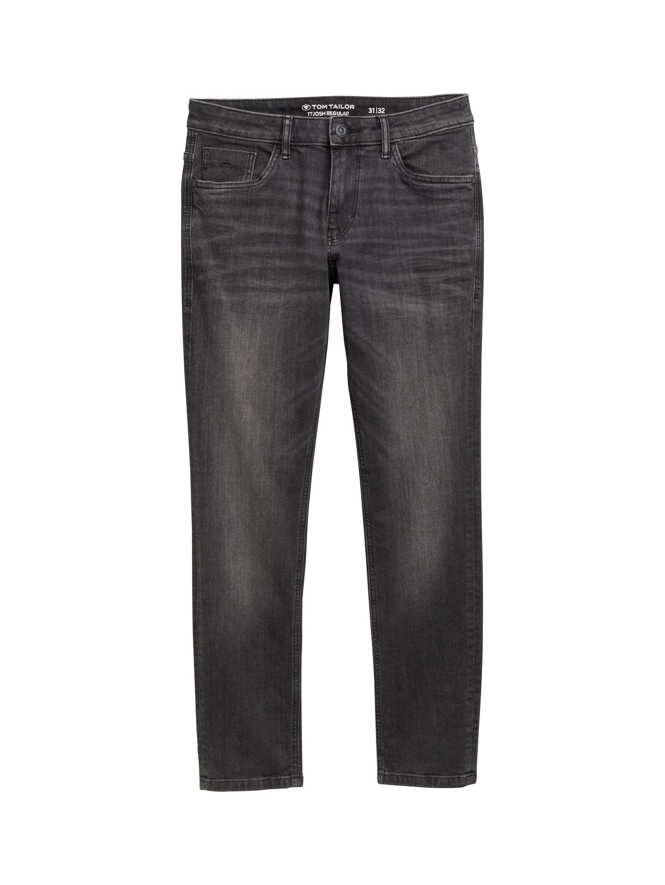 Tom Tailor Used Dark Stone Black Denim Regular Fit Jeans
