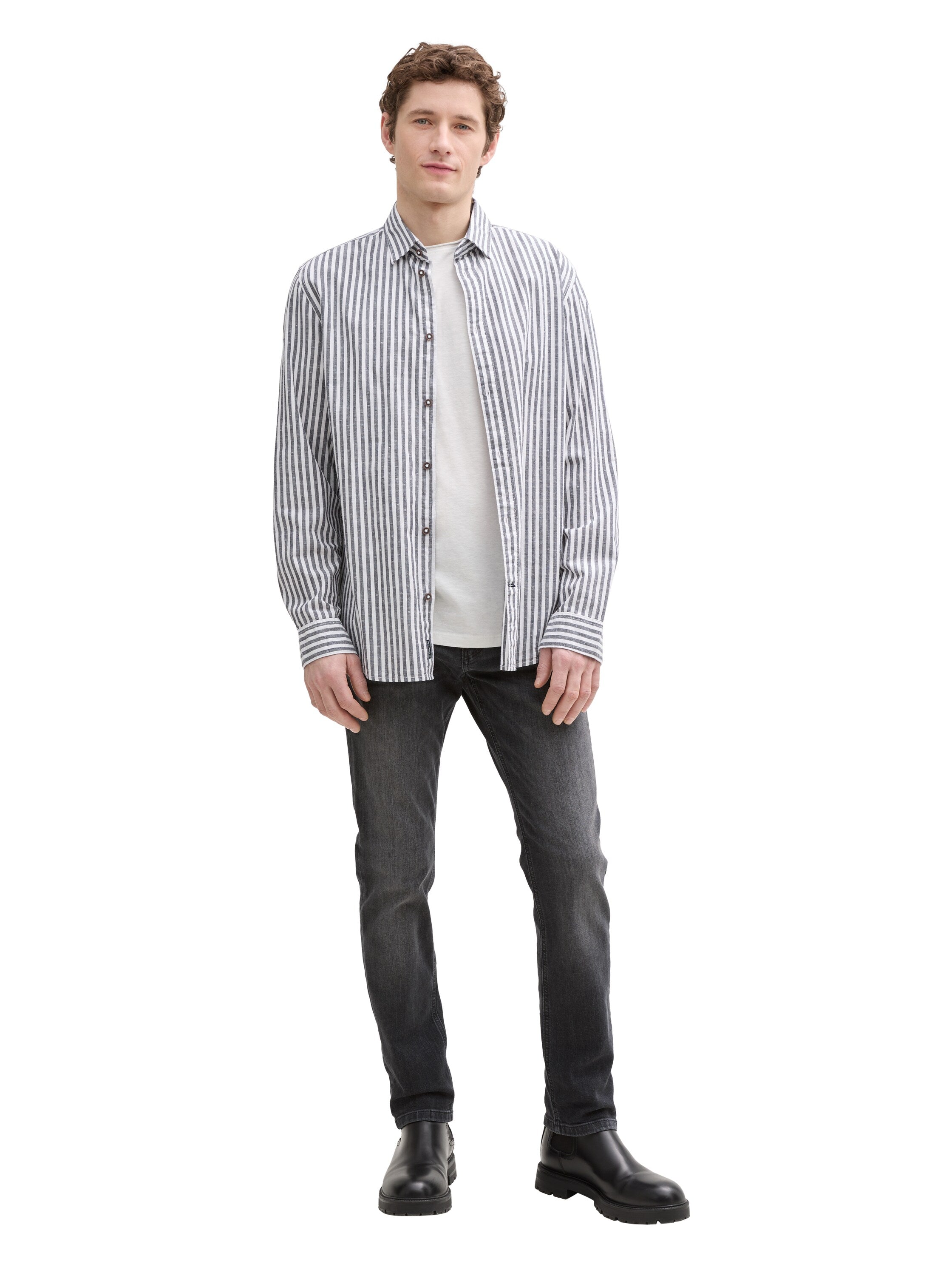 Tom Tailor Used Dark Stone Black Denim Regular Fit Jeans