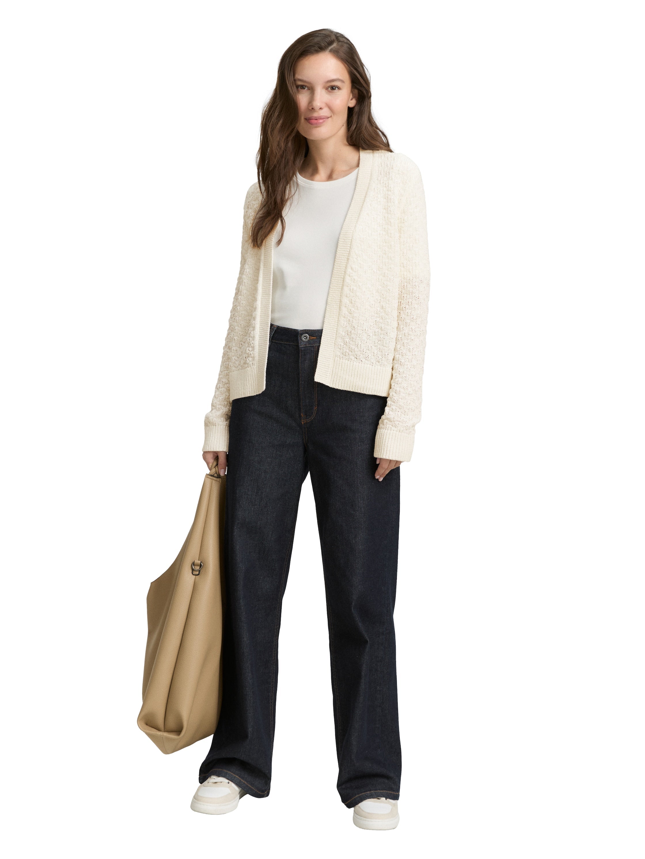 Tom Tailor Offwhite Cardigan With Structure