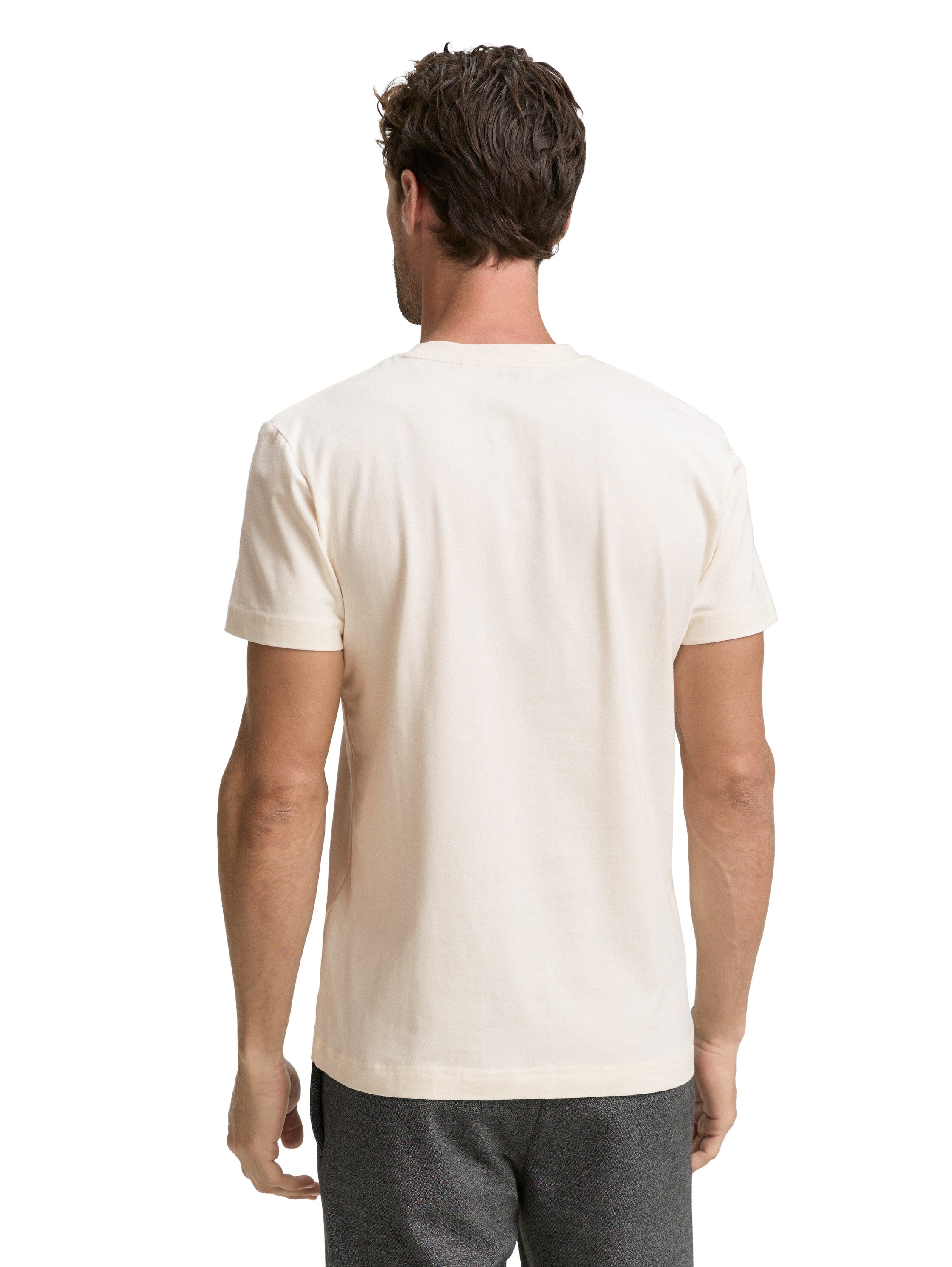 Tom Tailor Slim Fit Offwhite T-shirt with Stretch
