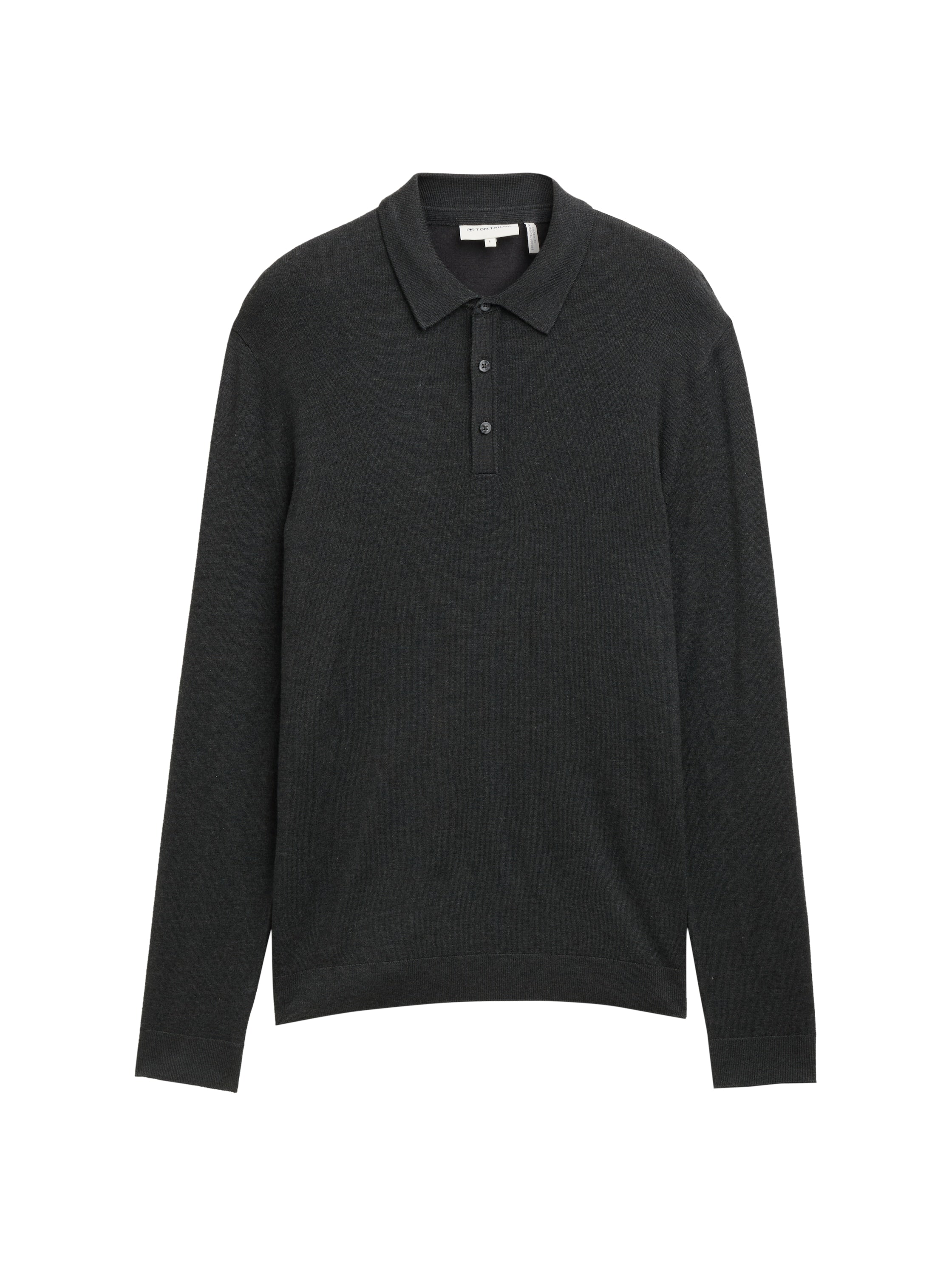 Tom Tailor Black Grey Knitted Polo