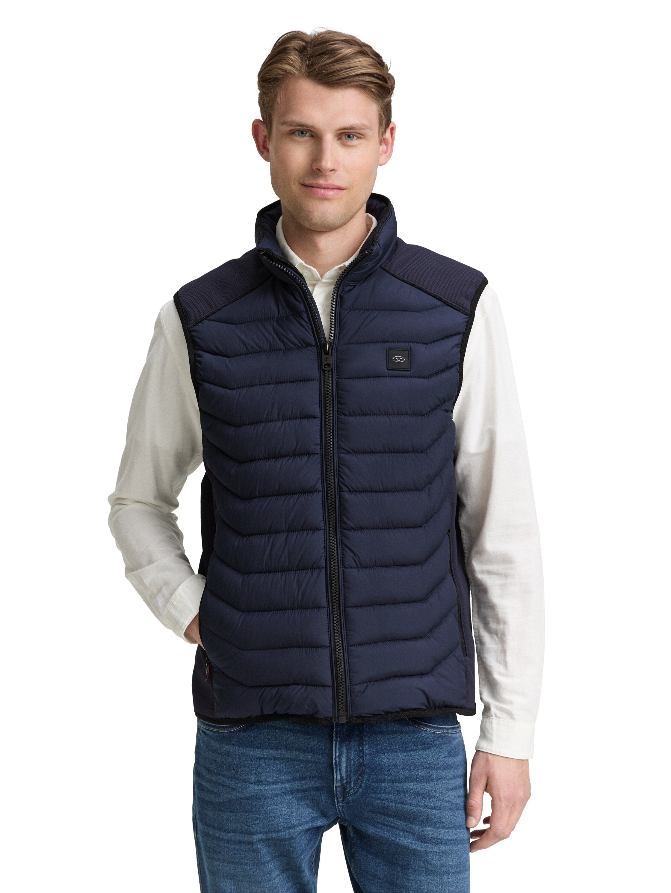 Tom Tailor Navy Vest With Elastic Side